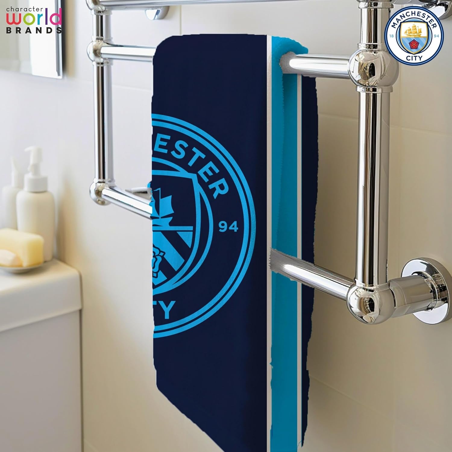 Manchester City FC  Official Towel | Super Soft Feel, Badge Football Club Design | Perfect the Home, Bath, Beach & Swimming Pool | One Size 75Cm X 150Cm | 100% Cotton