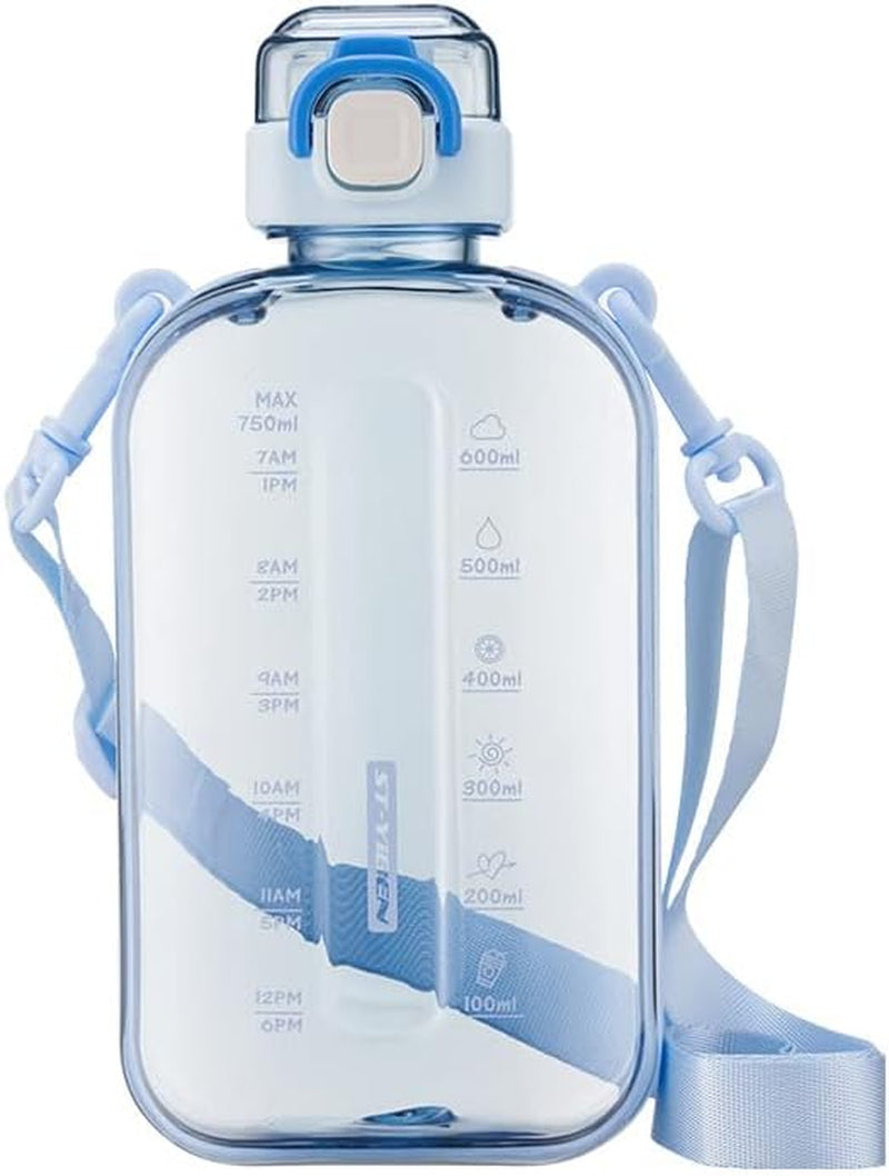 Sports Water Bottle 750Ml, Leakproof Drinks Bottle, Gym Water Bottle, Waterbottle with Healthy Material for Travel Picnic Camping Hiking (Blue)