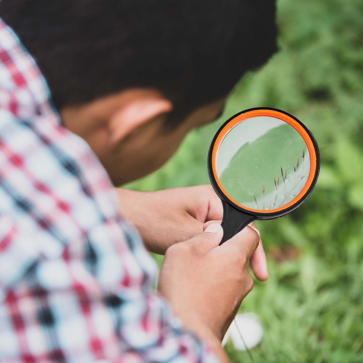 Large 10X Magnifying Glasses for Reading Handheld Magnifying Glass for Bobbies Applied to Science Books Hobby Observation Premium Soft Hand Shank for Seniors