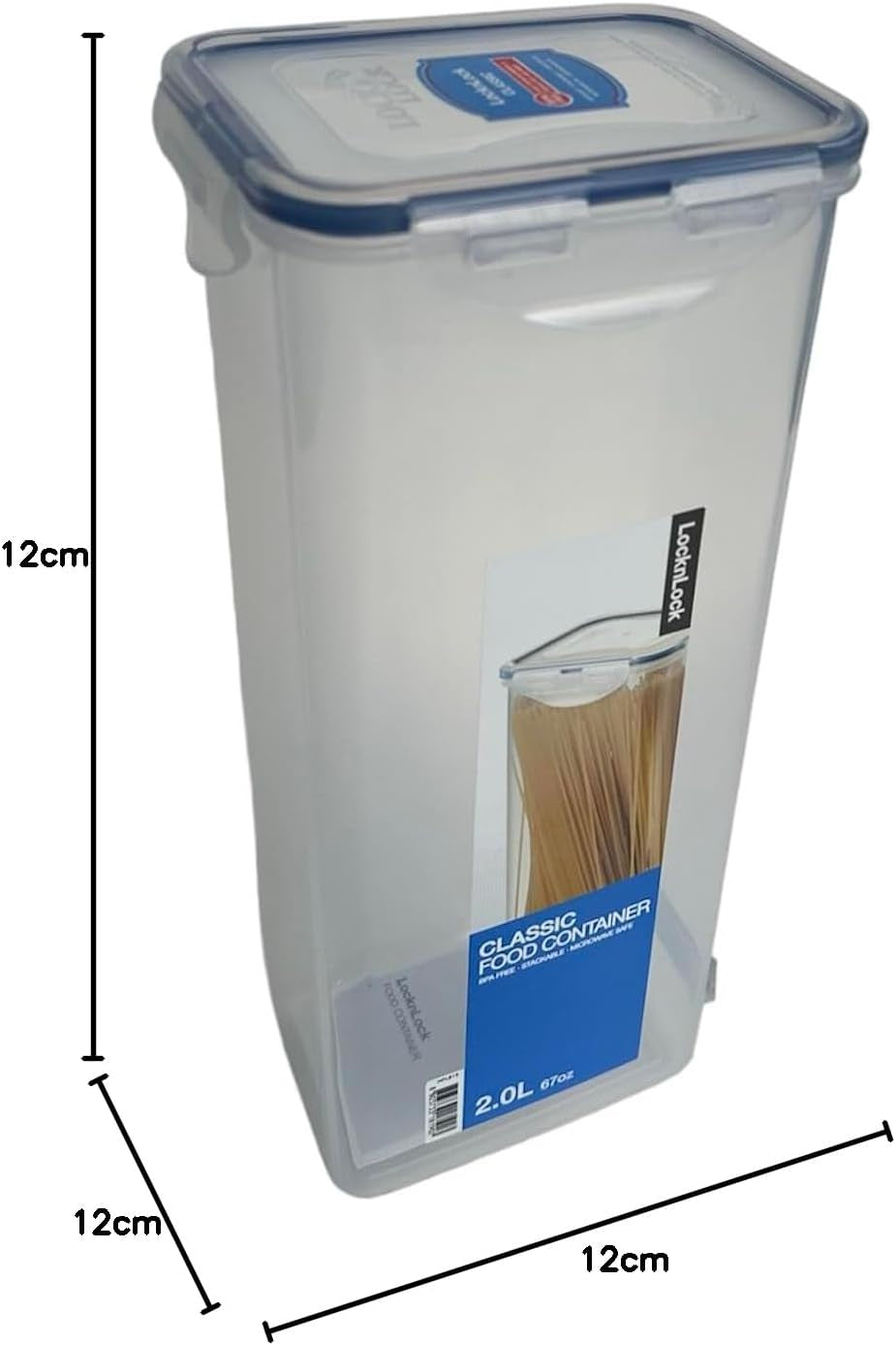 Rectangular Storage Container - Clear, 2 Litre Airtight Food Storage Container, HPL819F