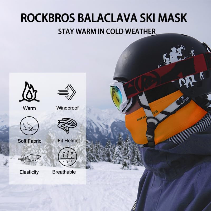 Ski Mask Cycling Balaclava Windproof, Thermal Neck Gaiter Soft Full-Mask Polar Fleece Headwear 4 Colors for Autumn Winter Skating, Skiing, Running, Cycling
