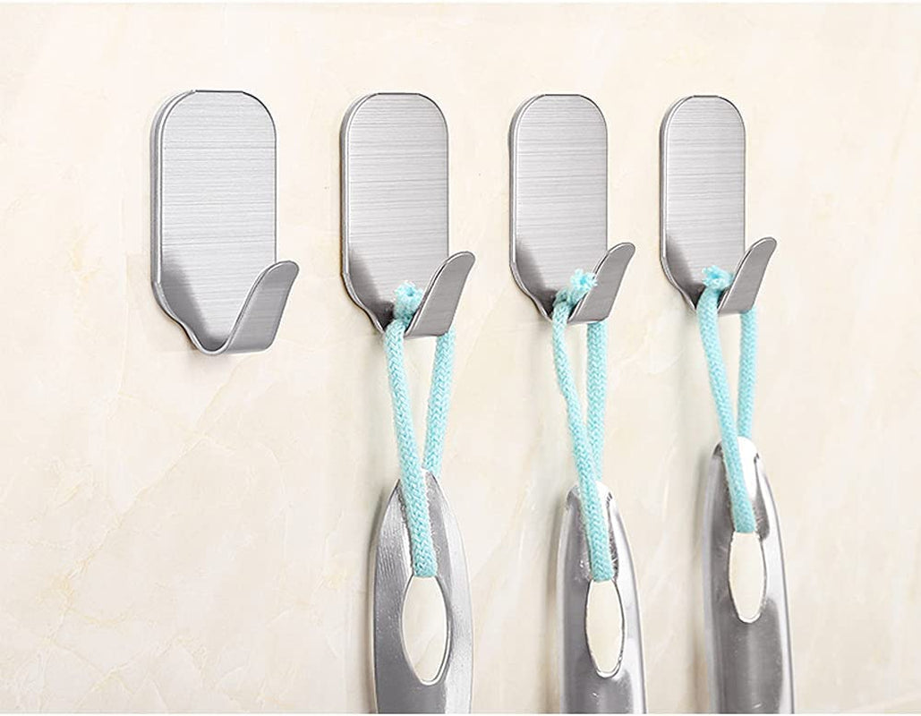 Small Sticky Hooks for Hanging Extra Strong Self Adhesive Hooks Heavy Duty Stick on Hooks for Walls, Wall Hangers without Nails, Pack of 10