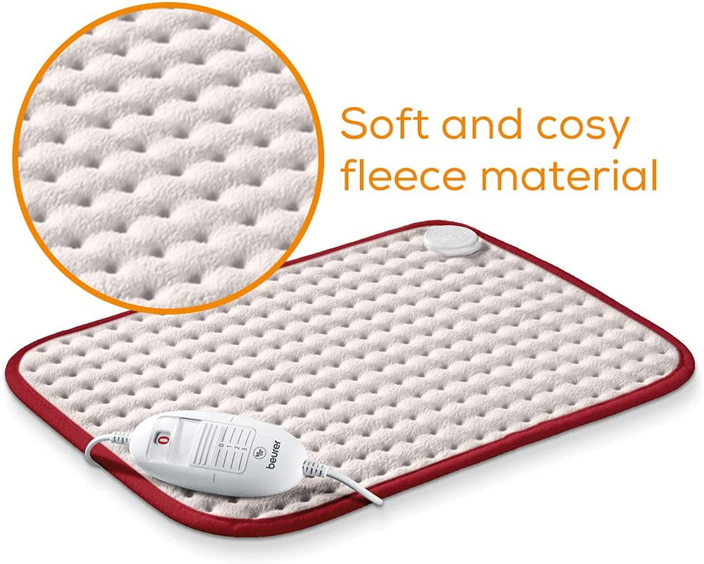 HK Comfort Heat Pad, Flexible Warming Electric Heating Pad with Super-Soft Surface, Controllable Warmth with 3 Temperature Settings, Machine-Washable, Automatic Switch-Off, 100 Watts, 44X33Cm