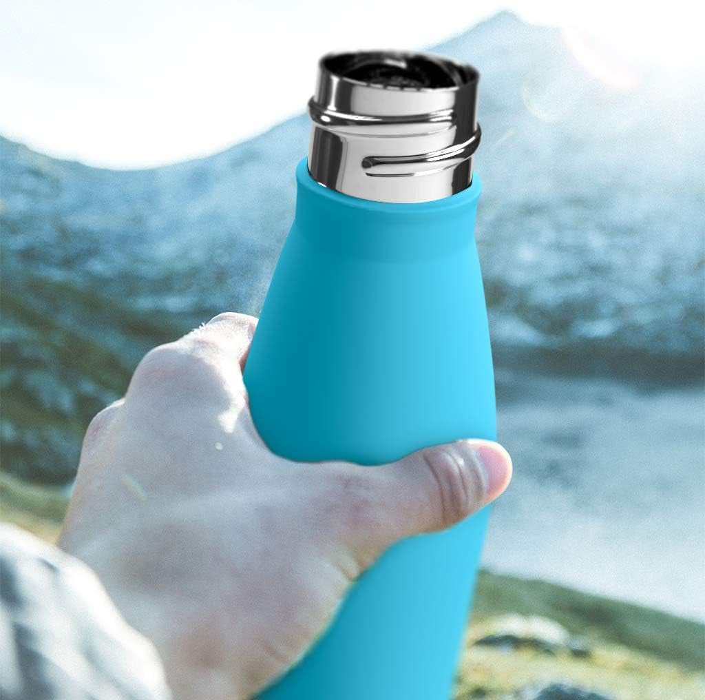 Stainless Steel Water Bottle, Vacuum Insulated Flask BPA Free, 12Hrs Hot & 24Hrs Cold Drinks, Thermal Metal Water Bottles, Leakproof 500Ml Double Wall, Drinking for Kids, Gym, Sports, Travel