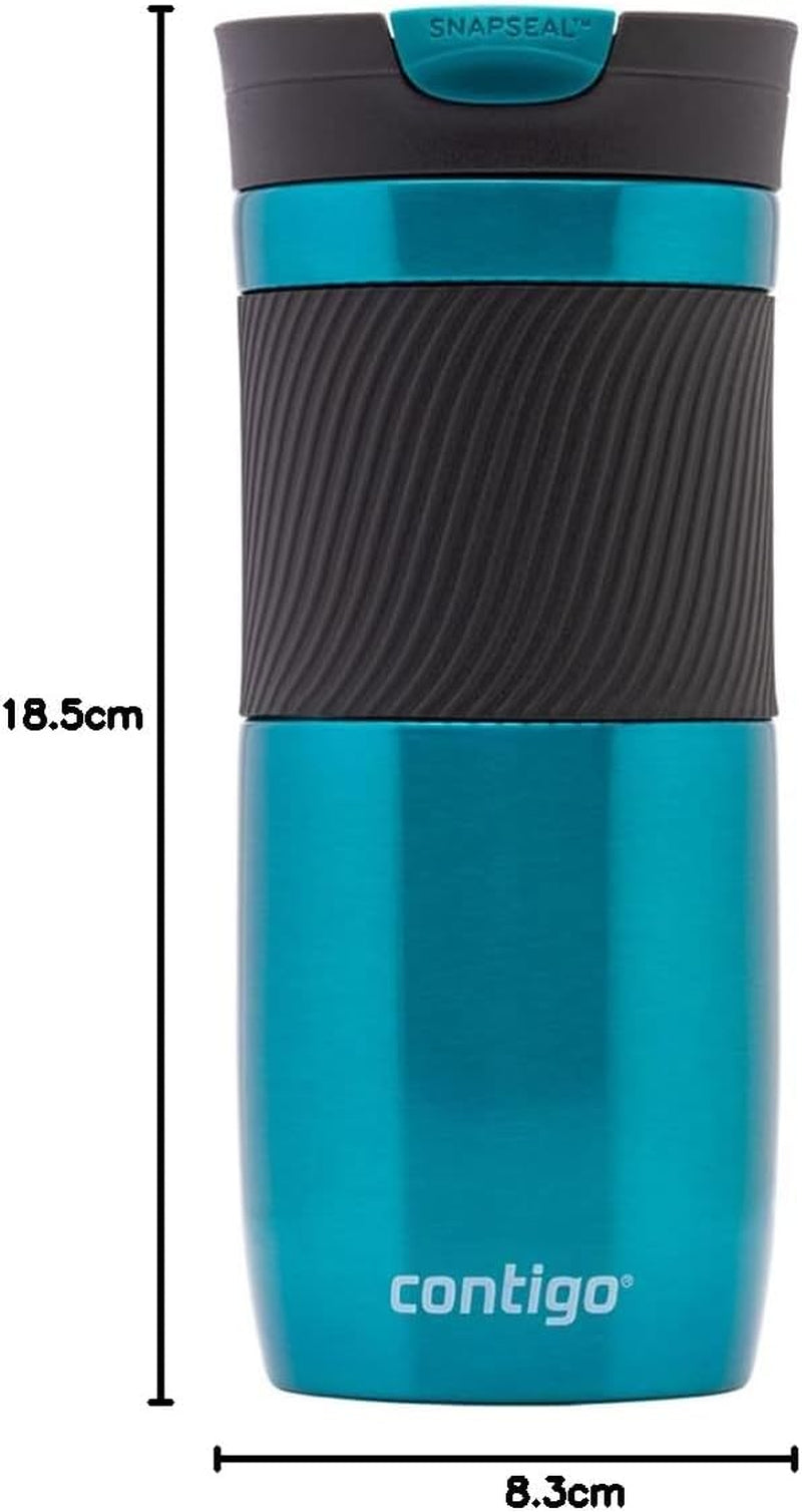 Byron Snapseal Travel Mug | Stainless Steel Thermal Mug | Vacuum Flask | Leakproof Tumbler | Coffee to Go Mug with BPA Free Easy-Clean Lid