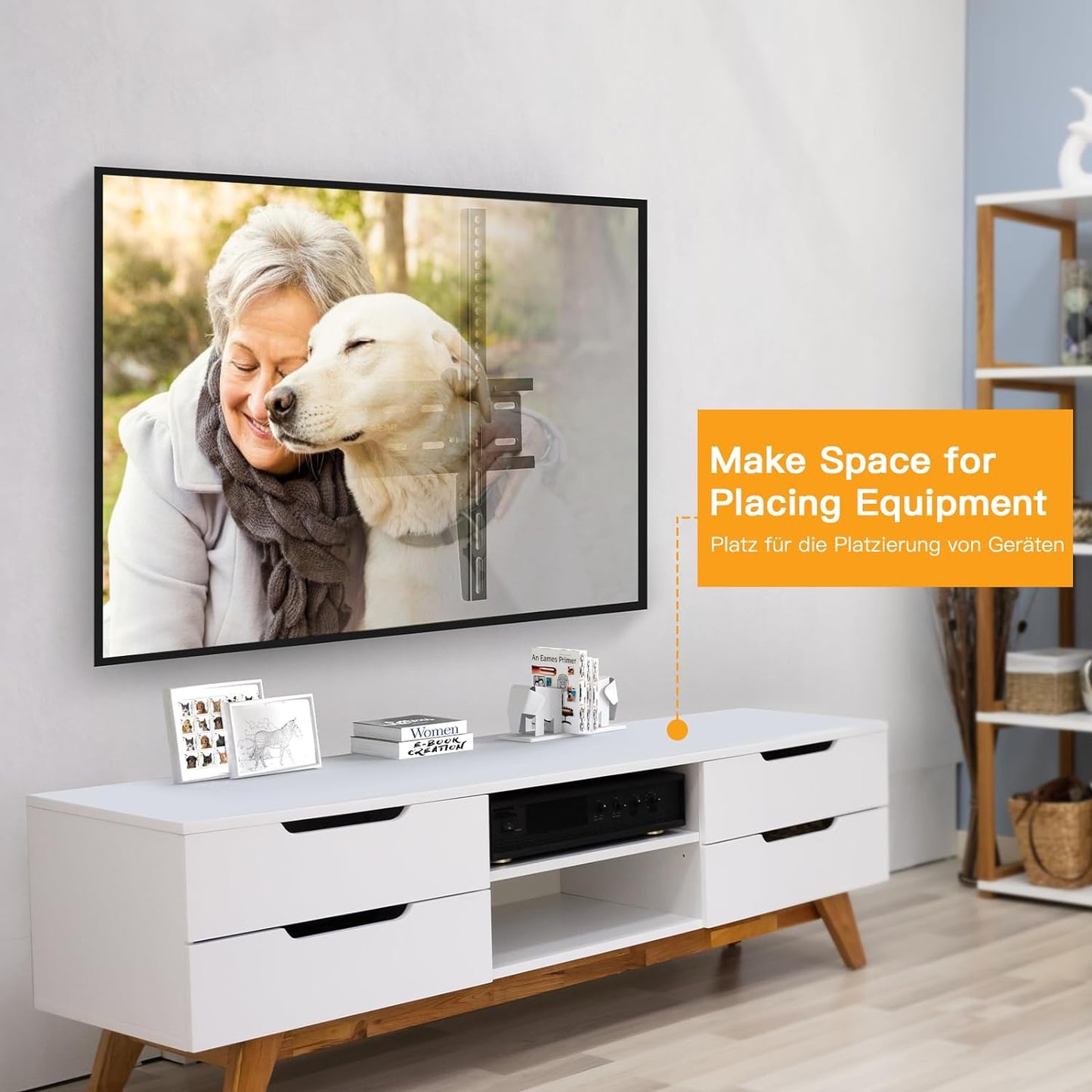 TV Wall Bracket for 26-60 Inch Tvs up to 52Kg, Sturdy Tilt TV Bracket with VESA 75X75-400X400Mm, 55 Inch Slim Wall Mount with Safe Pull Strings