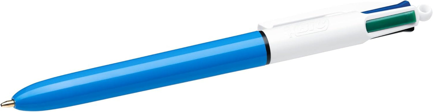 4 Colours Original Pens, Multi Coloured Pens All in One, Biro Pens, Medium 1.0Mm, Green, Blue, Red, Black, 3 Pens per Pack, 1 Pack