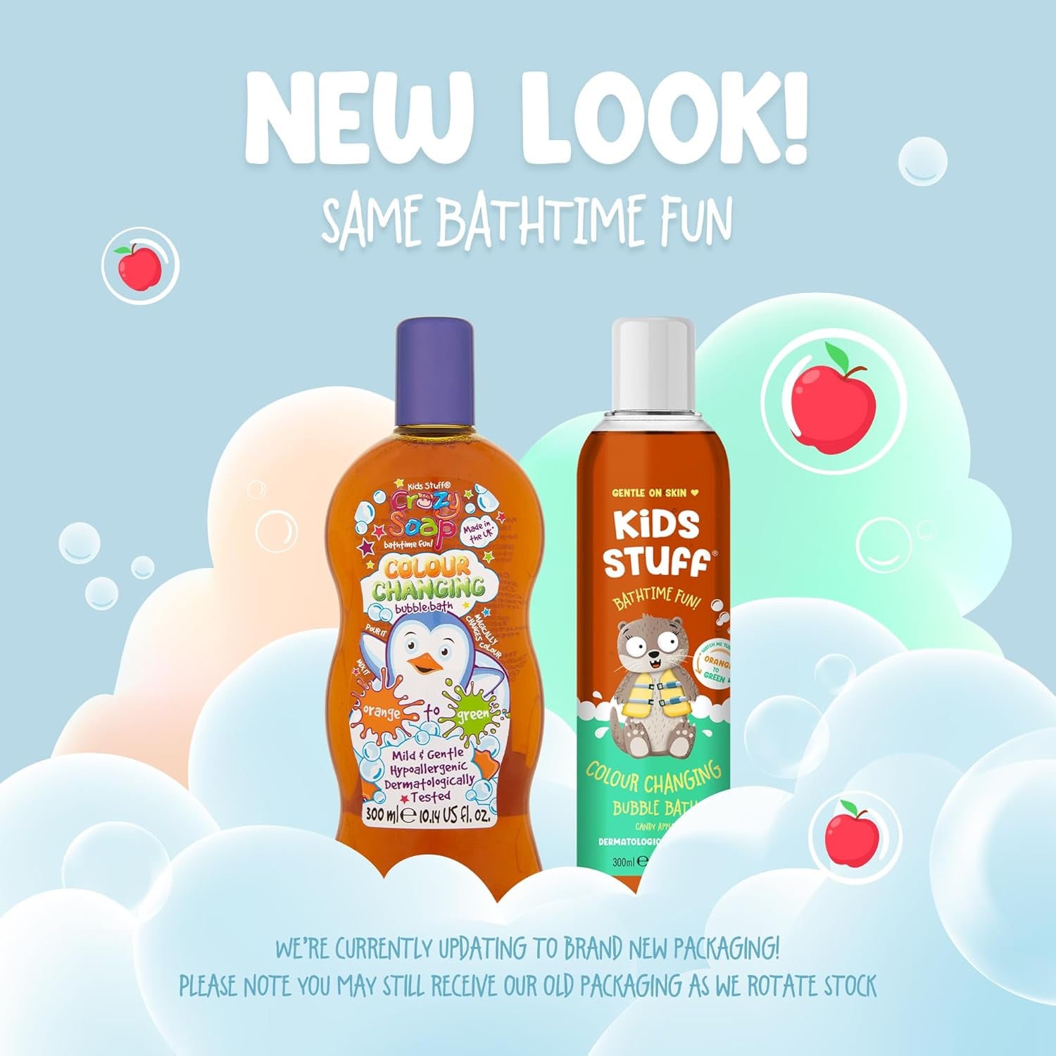 Crazy Soap Colour Changing Bubble Bath, Orange to Green | Kids Bubble Bath | Dermatologically Tested | Mild & Gentle | Vegan | Cruelty Free | 300Ml