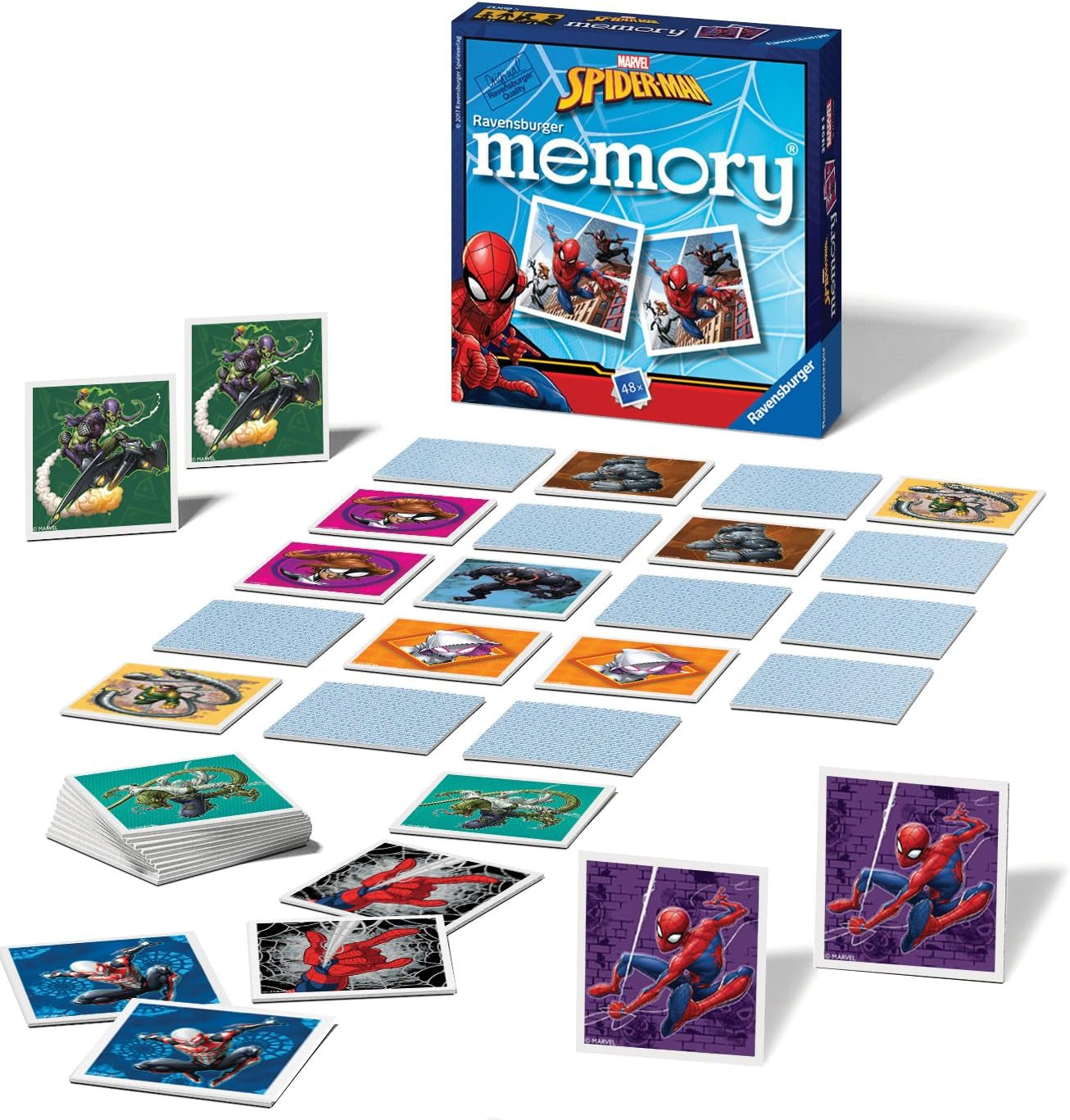 Marvel Spiderman Mini Memory Game - Matching Picture Snap Pairs Game for Kids Age 3 Years and Up