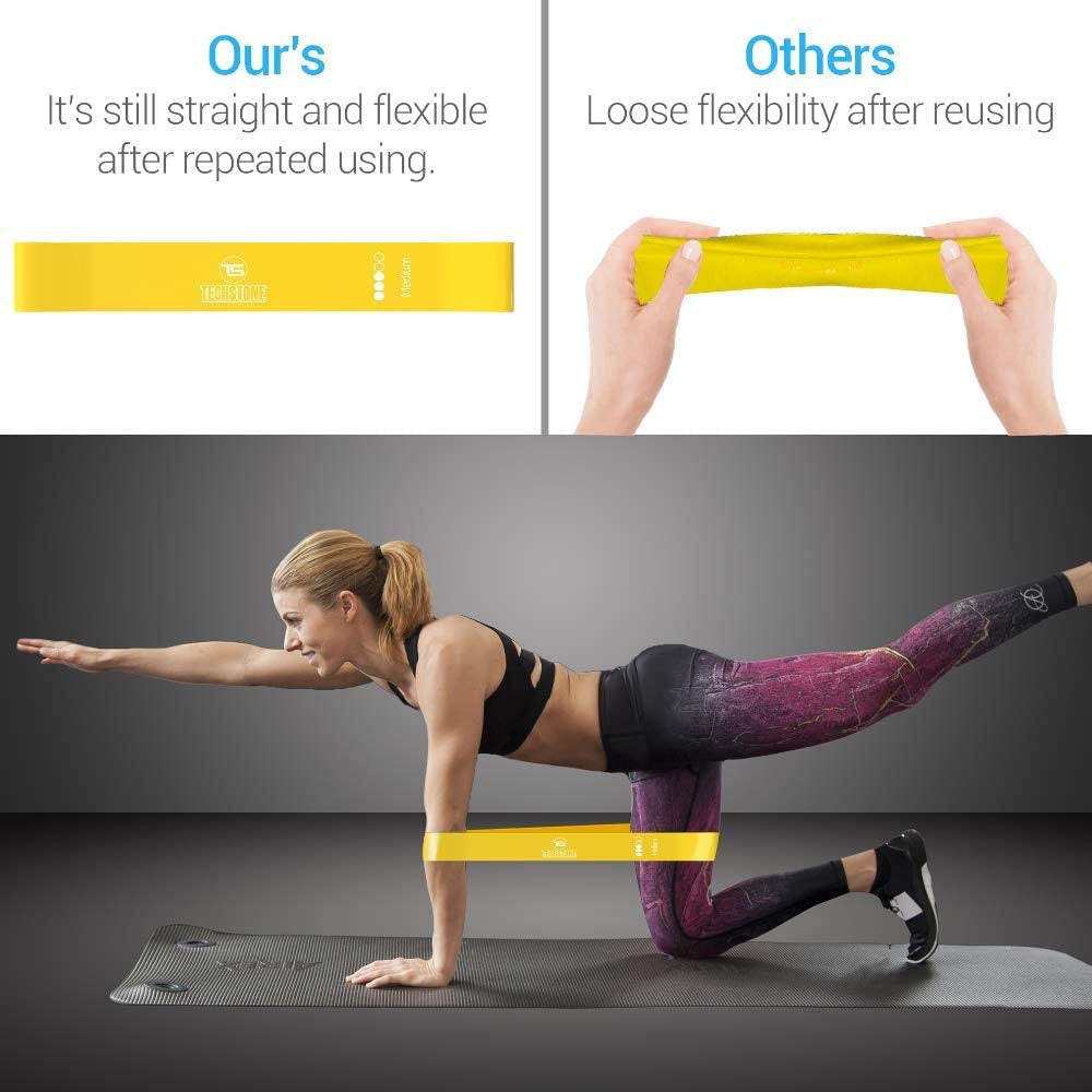Resistance Bands Set for Men and Women, Pack of 5 Different Resistance Levels Elastic Band for Home Gym Long Exercise Workout – Great Fitness Equipment for Training, Yoga – Free Carrying Bag