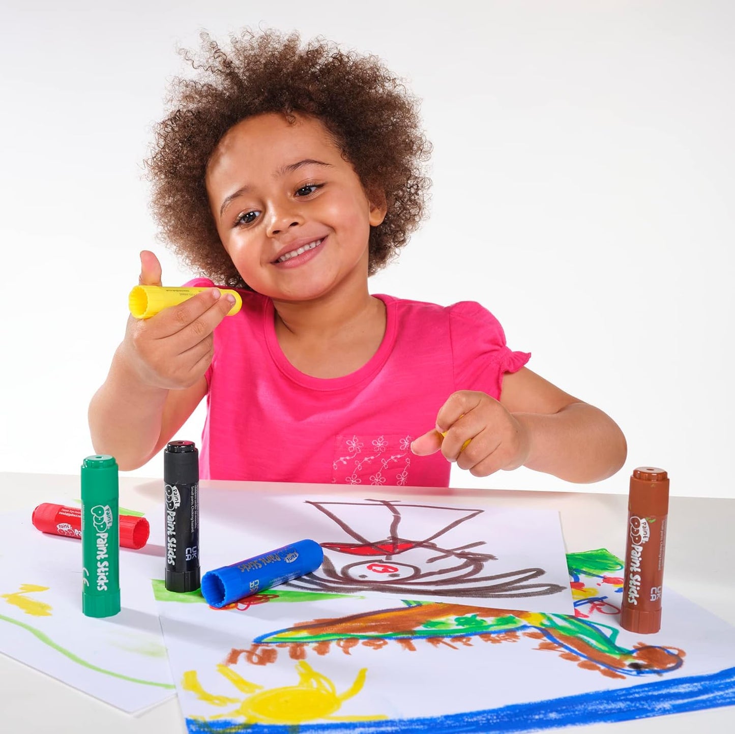 Paint Sticks for Kids - 20 Pack Assorted Colours & Fun Storage Tub - Twist & Paint, Mess-Free, Fast Drying Action, Easy Clean Up, Vibrant Colours, Multi-Surface