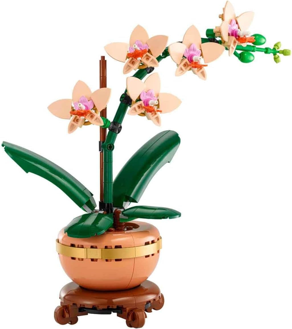 Botanicals Mini Orchid - Artificial Flowers Set for Adults - Indoor Plant with Terracotta Style Flowerpot - Home Decor - Gift for Valentine'S Day for Women and Men - 10343