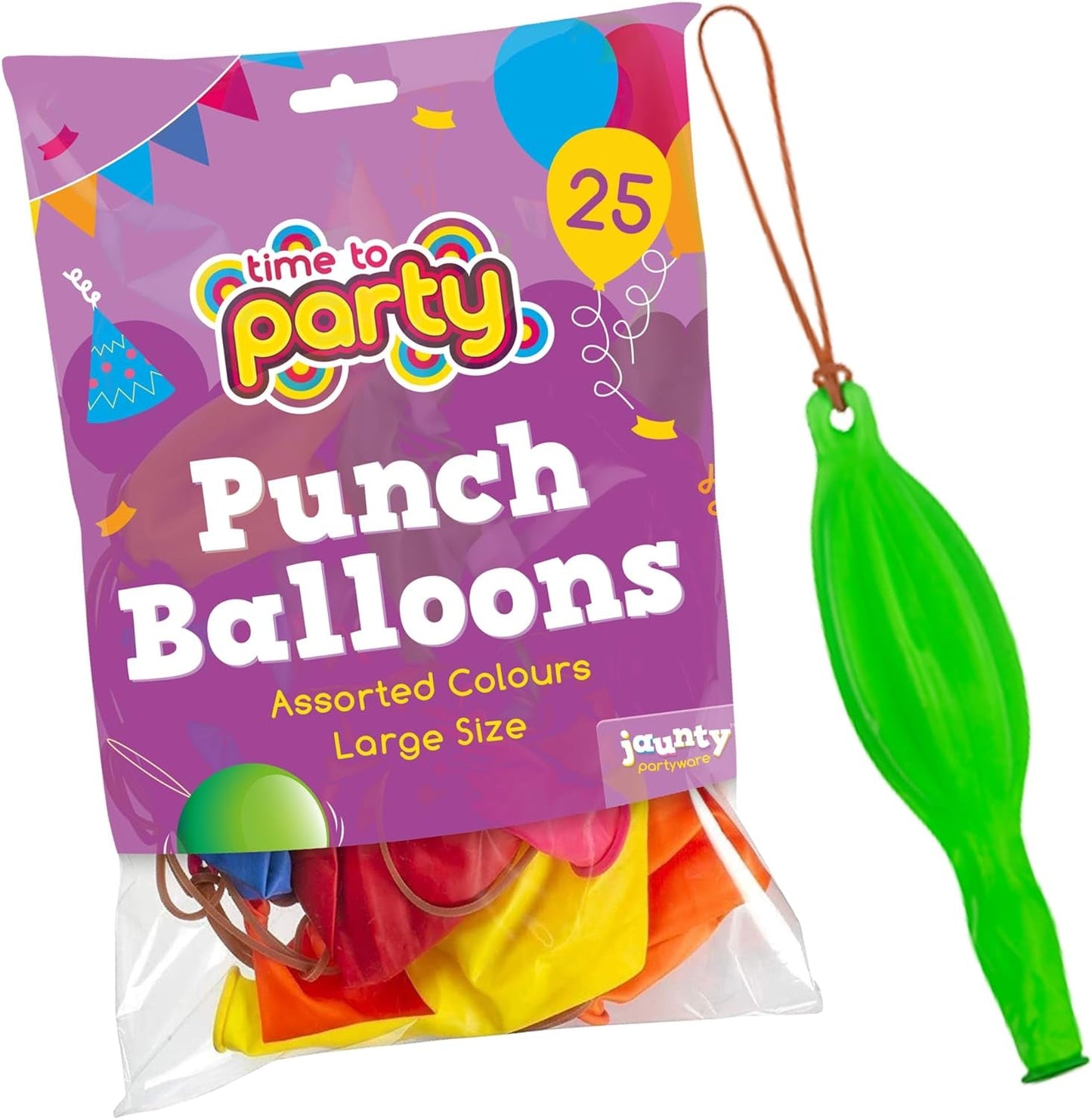 25X Large Punch Balloons for Kids Ideal Party Bag Fillers - 12 Inch Large Size - Assorted Colours - Fun Children’S Party Ideas - Thick & Strong - Easy to Inflate