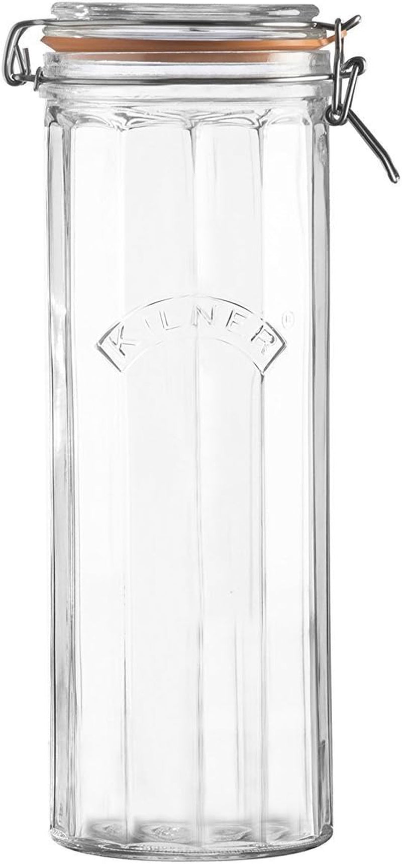2.2 Litre Facetted Clip Top Jar Stylish Airtight Glass Jar for Preserving Fruits & Vegetables Dry Food Storage and Pantry Organisation