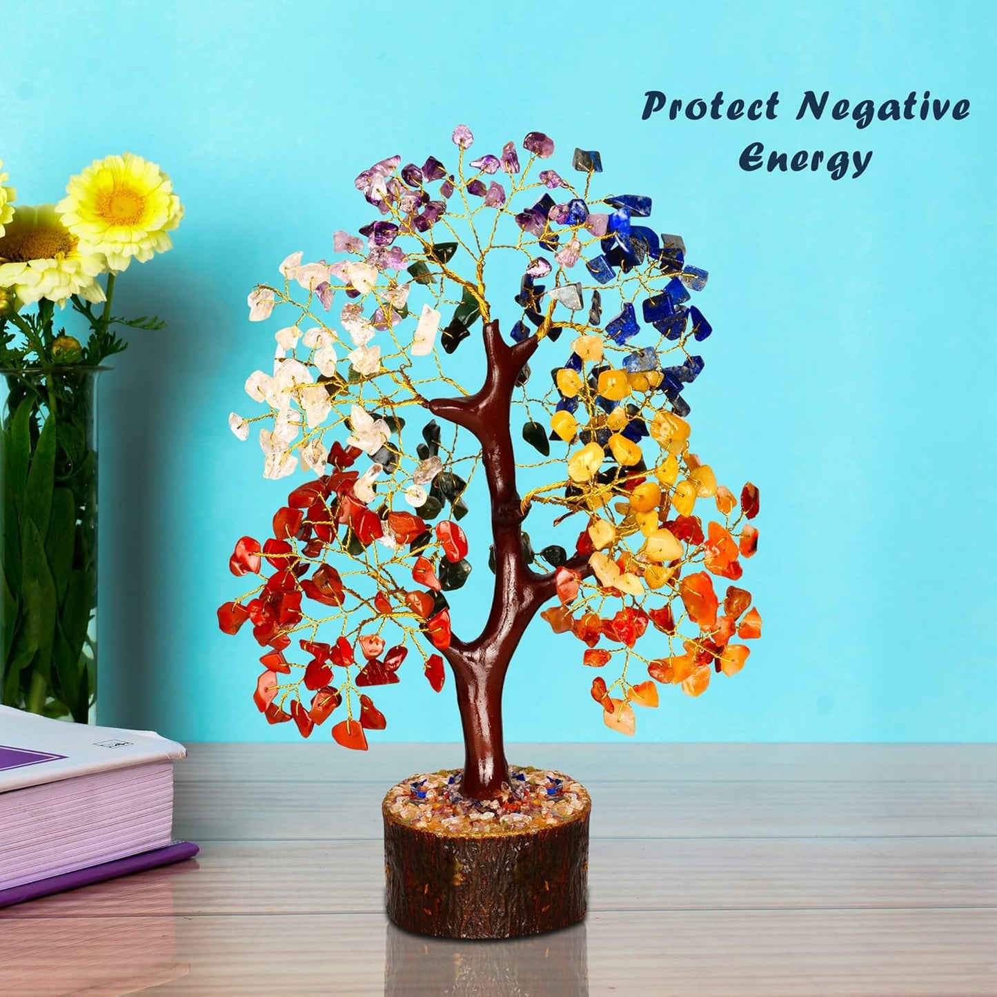 Chakra Tree - Healing Crystals - Crystal Tree of Life Decor - Feng Shui - Crystals and Gemstones - Spiritual Decor - Good Luck Charm - Seven Chakra Tree - Chakra Stone