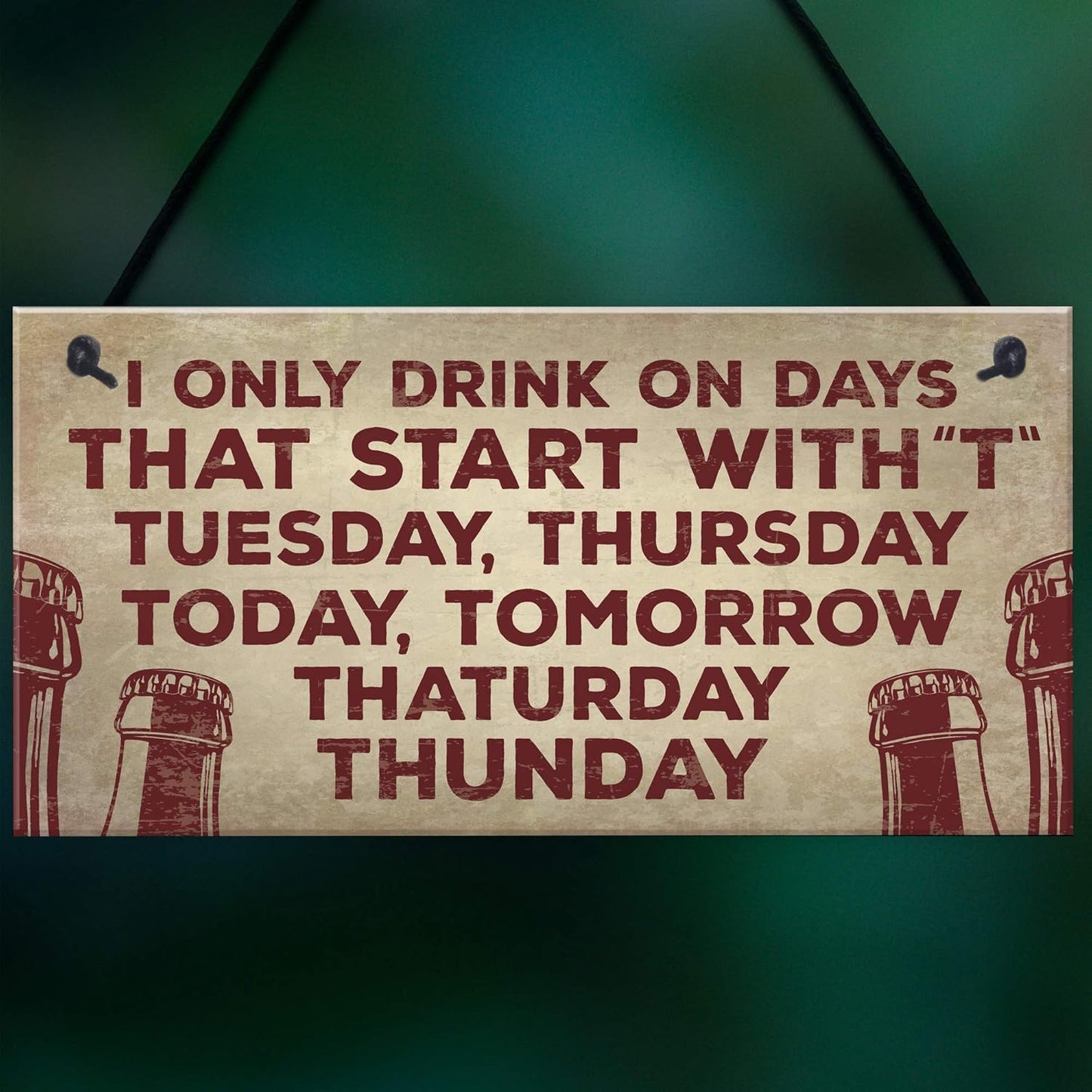 Novelty Alcohol Plaque Drinking Man Cave Hanging Wall Sign Home Bar Pub Gifts BEER VODKA GIN CIDER Gifts