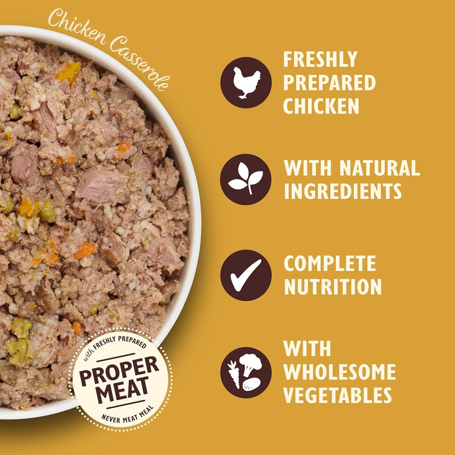 Natural Adult Dog Food Wet Trays - Classic Dinners Multipack - Chicken, Lamb & Beef - Complete Meal Recipes (6 Trays X 150G)