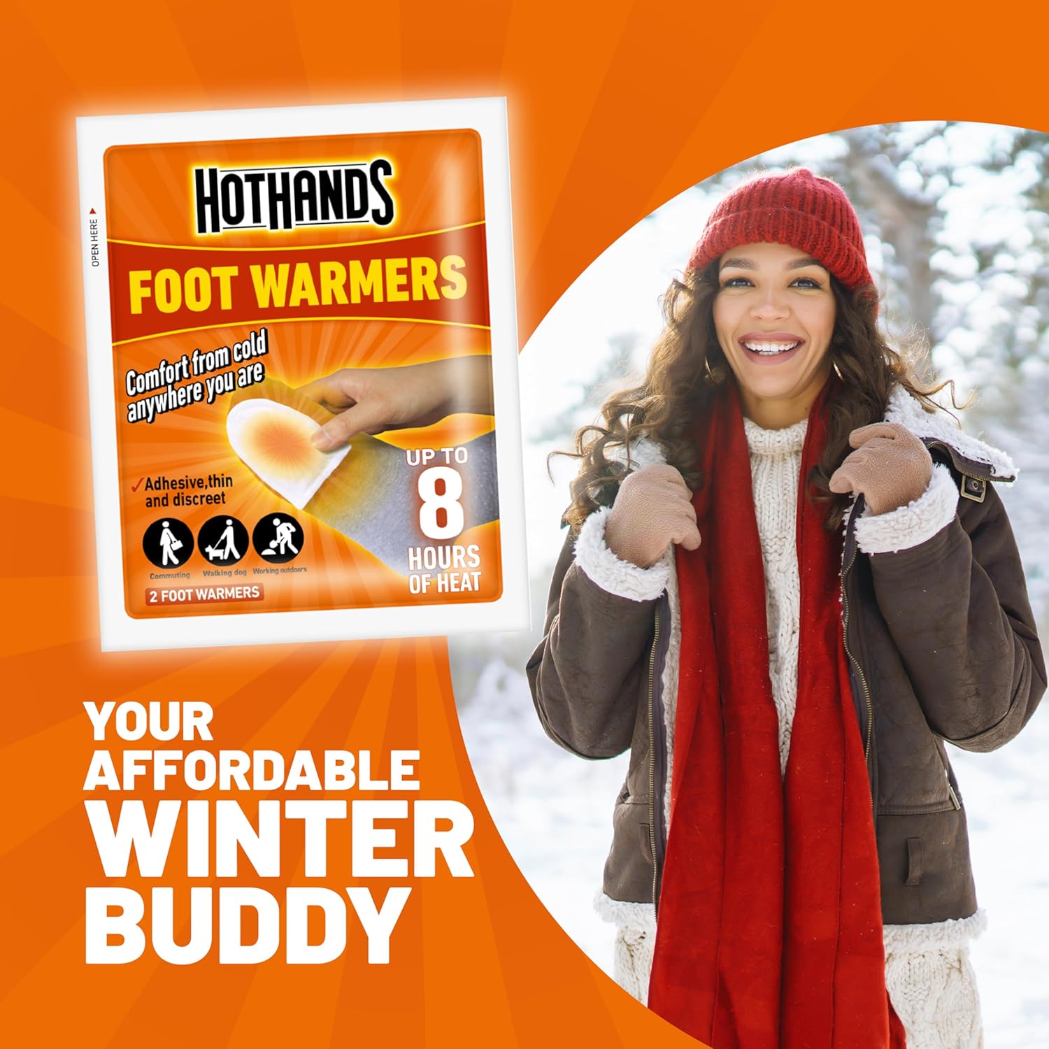 Foot Warmers -8 Hours of Heat - Air Activated - Ready to Use