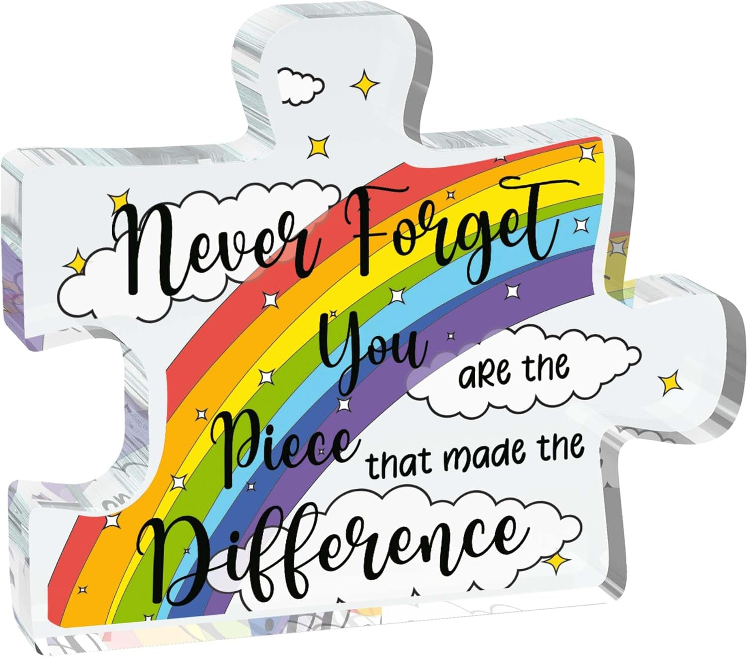Gift for Special Someone - Made the Difference - Acrylic Jigsaw Puzzle Plaque Anniversary Christmas Cute Keepsake Gift for Girlfriend Boyfriend Wife Husband, 100Mm X 100Mm Present from Partner