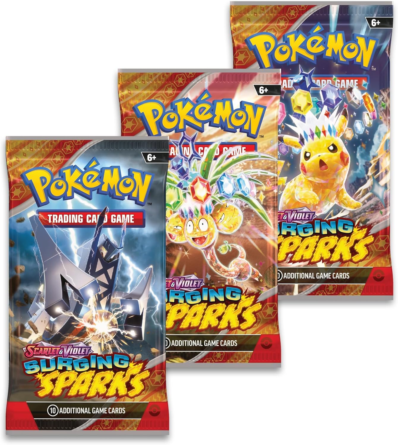 TCG: Scarlet & Violet—Surging Sparks 3-Pack Blister – Zapdos (3 Booster Packs & Foil Promo Card)