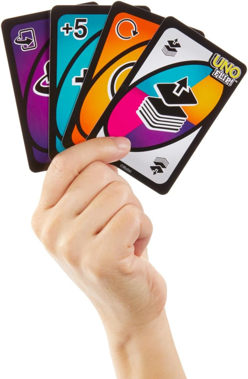 UNO FLIP! Family Card Game for Adults, Teens & Kids, Double-Sided Deck with Special Flip Card, 112 Cards, 7 Year Old and Up, GDR44