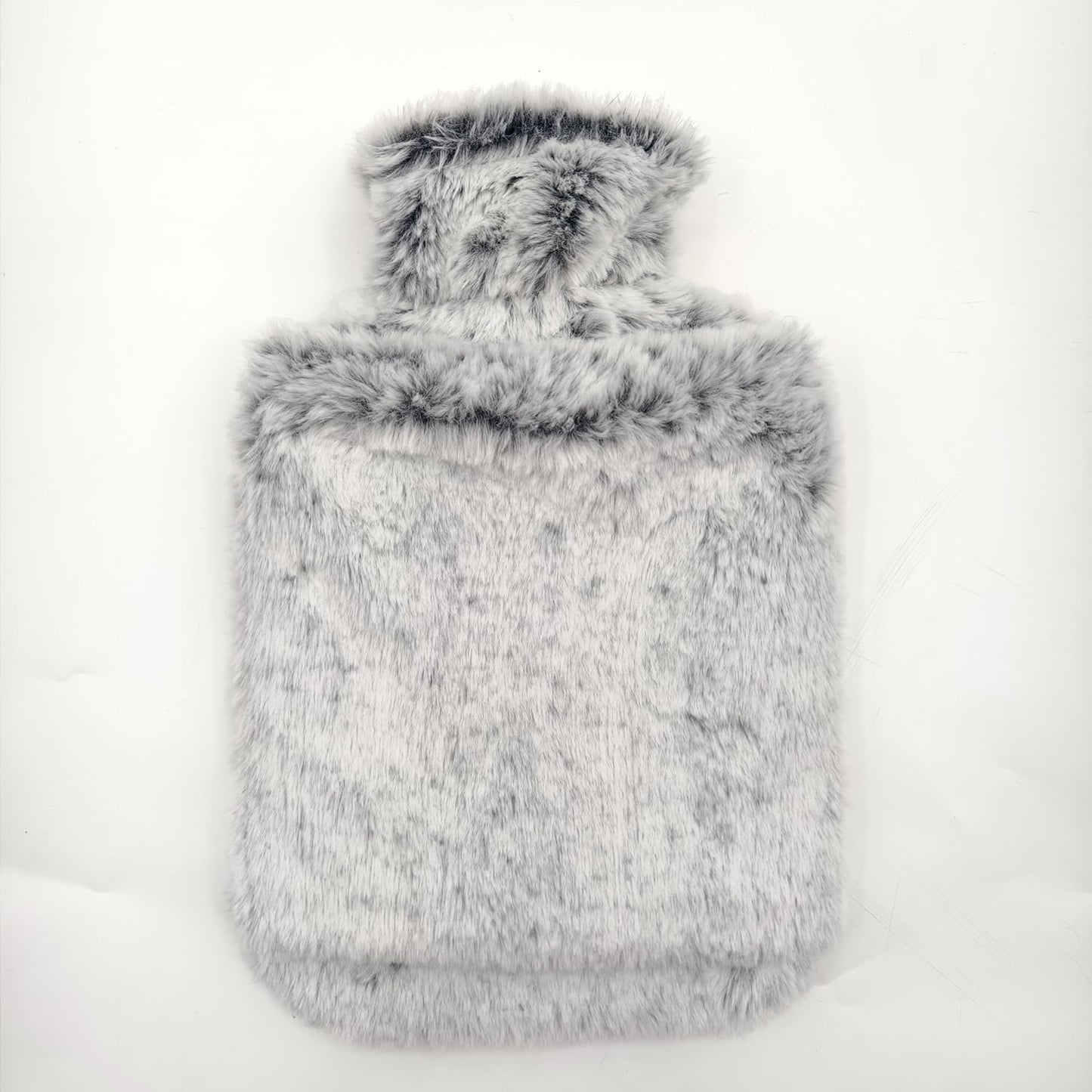 Hot Water Bottle with Luxury Cosy Faux Fur Cover,2L Leakproof Large Hot Water Bag for Neck,Shoulder,Hand Feet Warmer,Ideal for Women,Men(Grey)