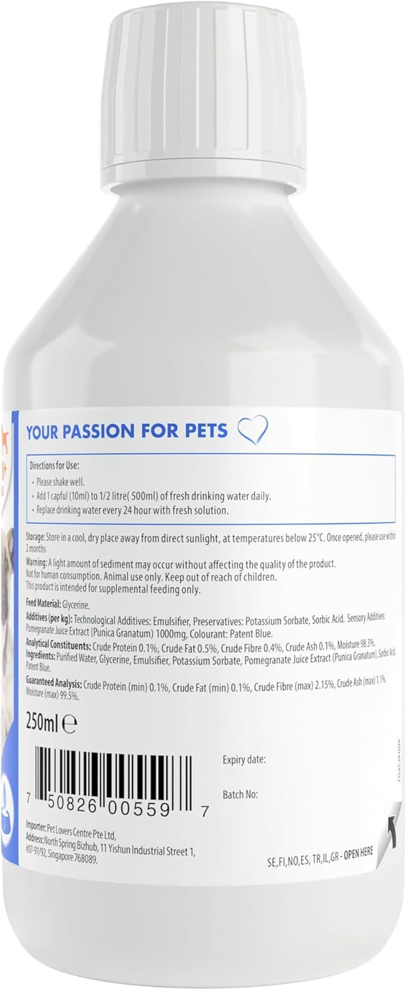 Denti-Care Solution for Cats & Dogs, Simply Add to Drinking Water to Reduce Dental Plaque and Freshen Bad Breath, 250 Ml