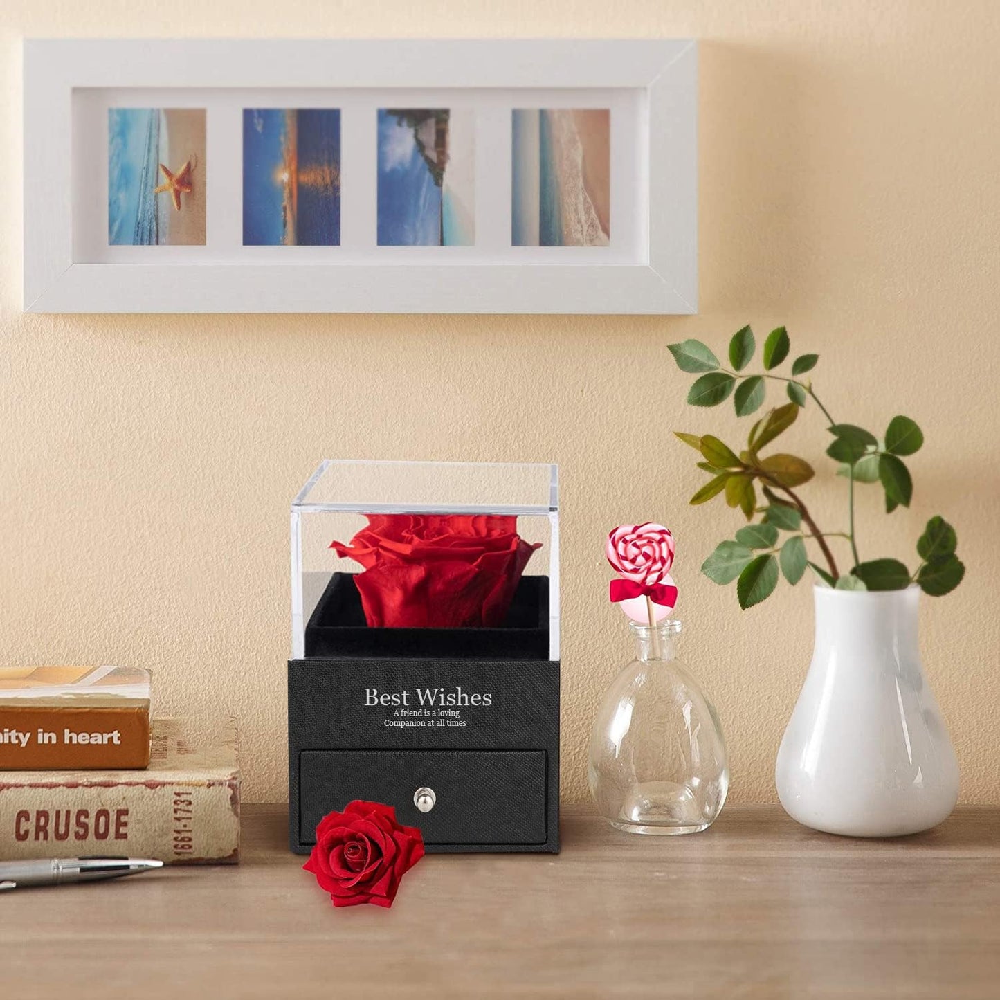 Gift for Women,Eternal Rose with Gift Box,Romantic Birthday Gifts for Her,Mum,Sister,Girlfriend,Grandma on Valentines Day,Anniversary,Mothers,Christmas