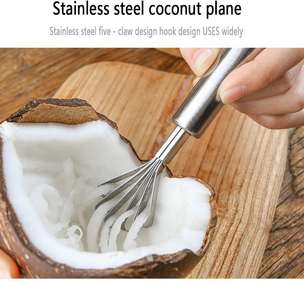 Stainless Steel Coconut Scraper Five-Jaw Design Household Kitchen Tool Coconut Planer Accessory
