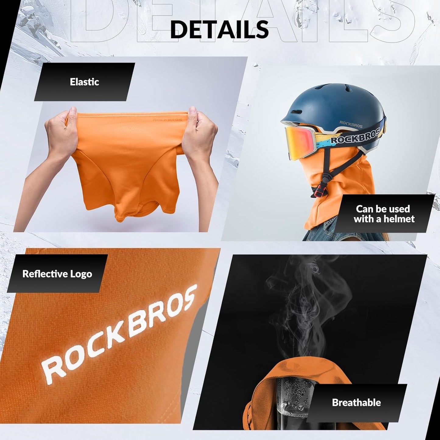 Ski Mask Cycling Balaclava Windproof, Thermal Neck Gaiter Soft Full-Mask Polar Fleece Headwear 4 Colors for Autumn Winter Skating, Skiing, Running, Cycling