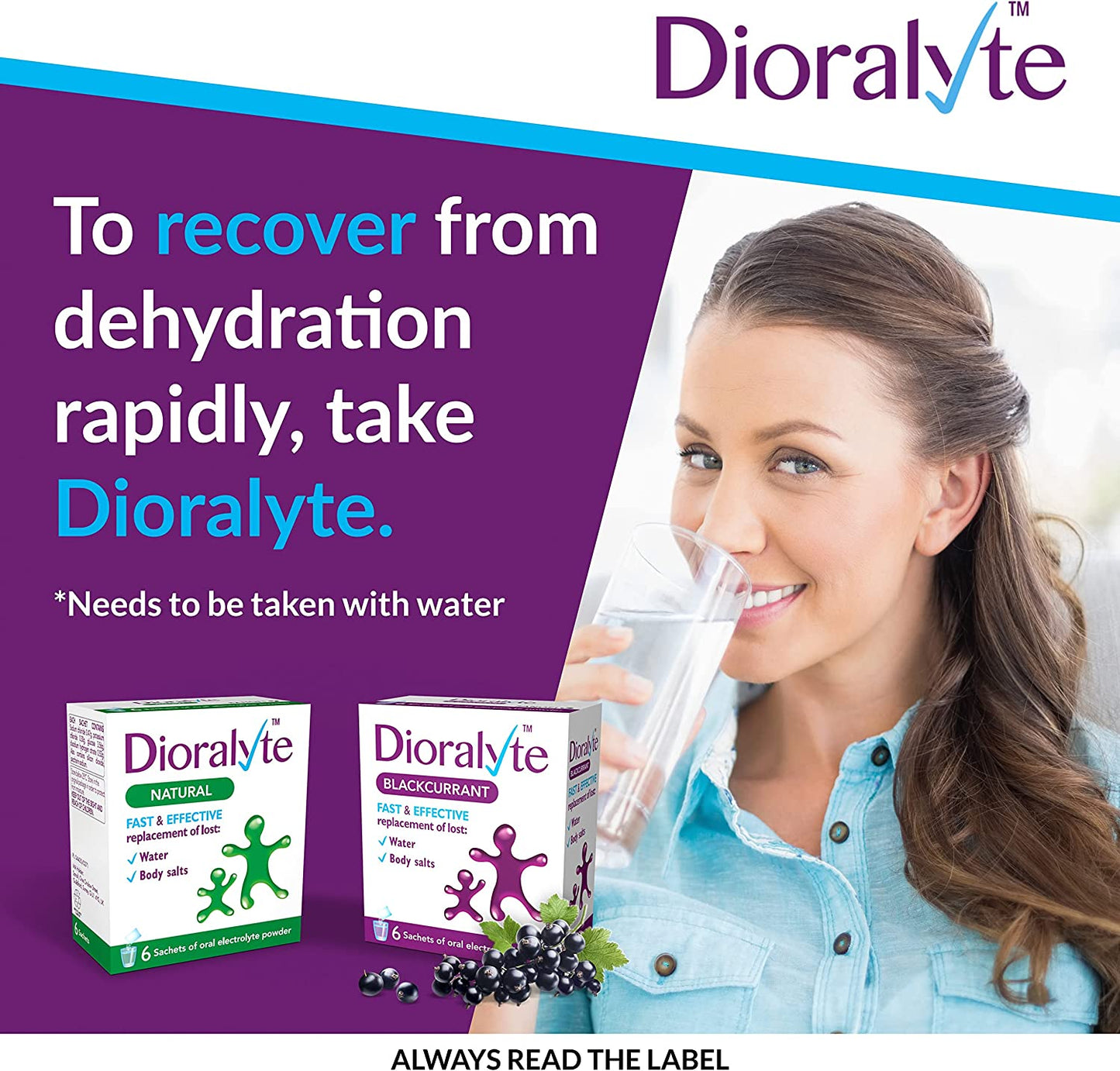 - Fast and Effective Supplement Treatment for Reducing Dehydration and Replacing Electrolytes (Mineral Salts) of Lost Body Water and Salts- Blackcurrant Flavour - 6 Sachets