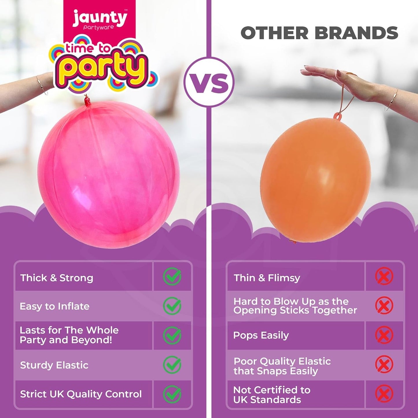 25X Large Punch Balloons for Kids Ideal Party Bag Fillers - 12 Inch Large Size - Assorted Colours - Fun Children’S Party Ideas - Thick & Strong - Easy to Inflate