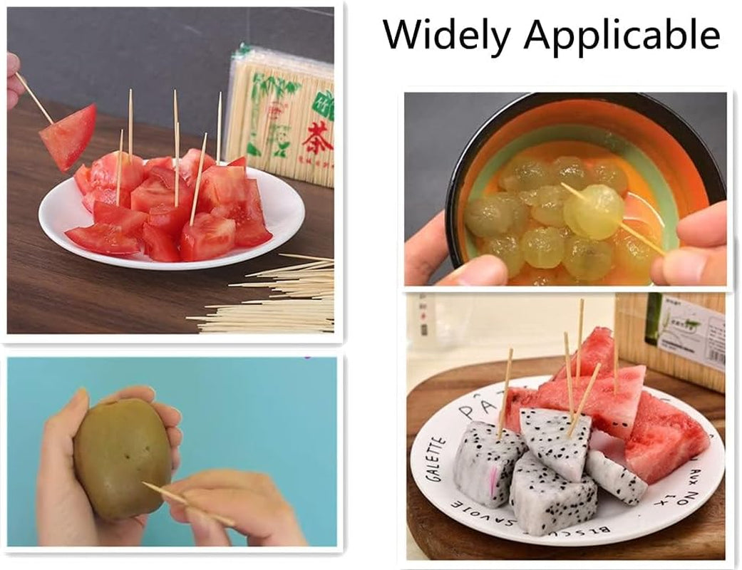 600Pcs Portable Toothpicks, Bamboo Toothpick,Cocktail Stick Appetizer Sticks Fruit Picks for Cocktail Sandwiches Appetizers,Fruit Cuttings