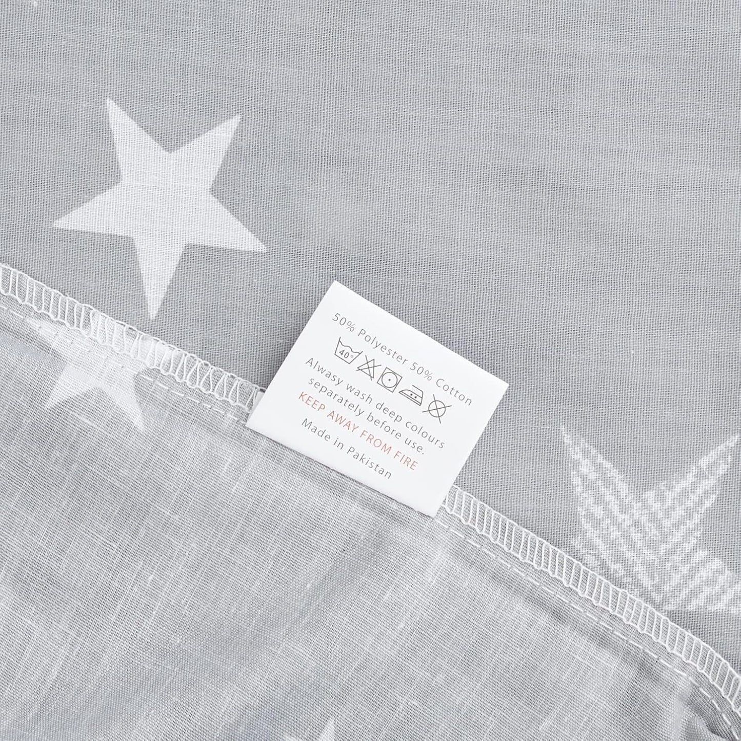 Galaxy Stars Duvet Cover with Pillowcase Kids Reversible Charcoal Bedding Set, Silver Grey,2 Pieces, Single