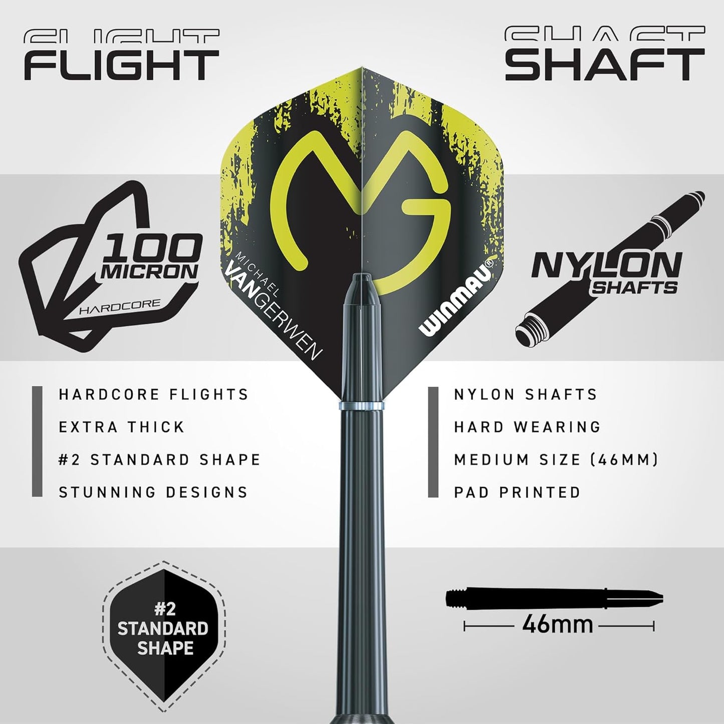 Michael Van Gerwen Mvg Gift Sets - 50 Piece Darts Set with 4 Sets of Shafts, 4 Sets of Flights plus Accessories