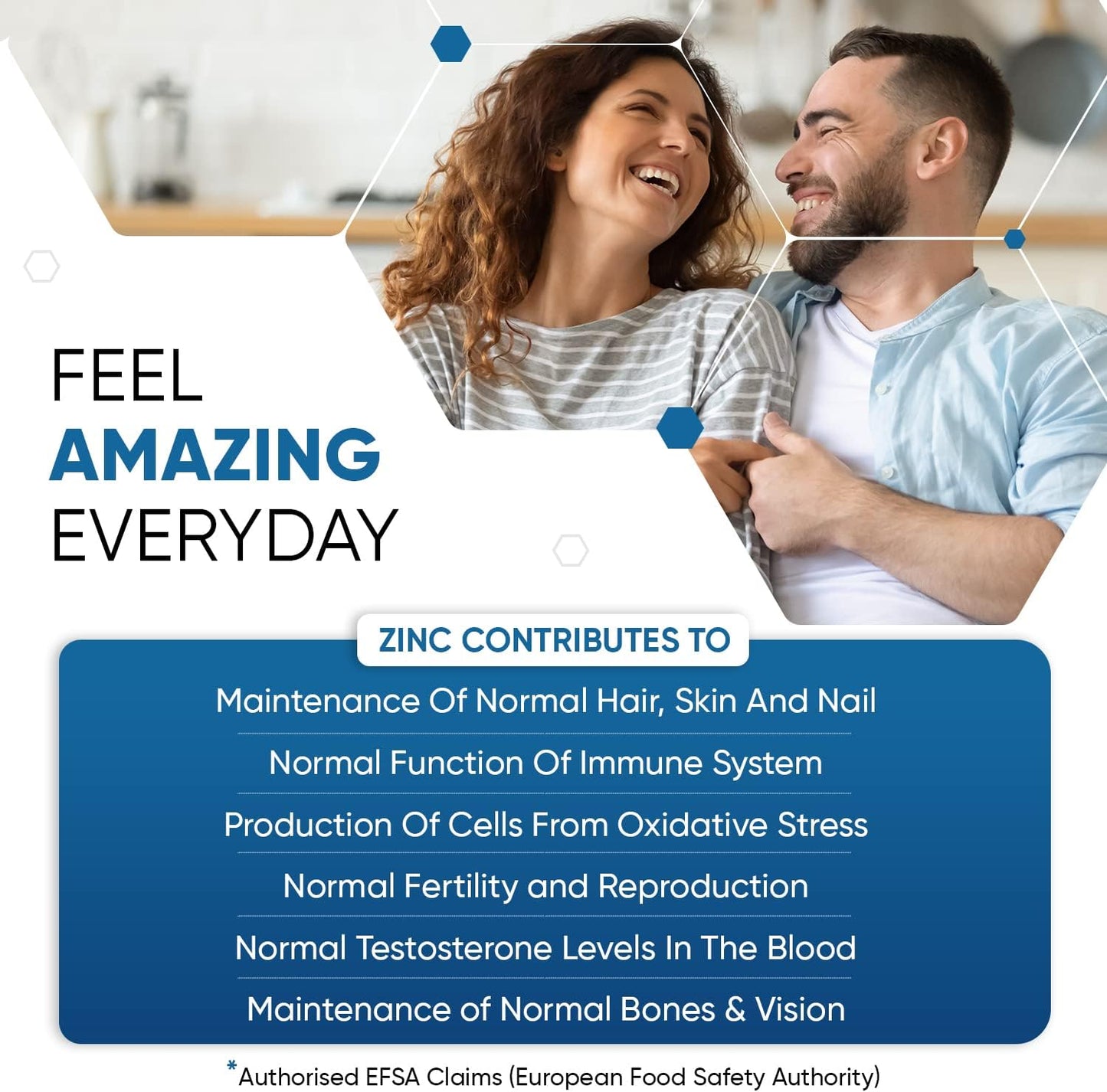 High Strength Zinc Tablets 50Mg – 400 Vegan Zinc Bisglycinate Tablets 6+ Months Supply – High Absorption Zinc Supplements for Skin, Hair and Nail - Immunity Supplements for Men & Women