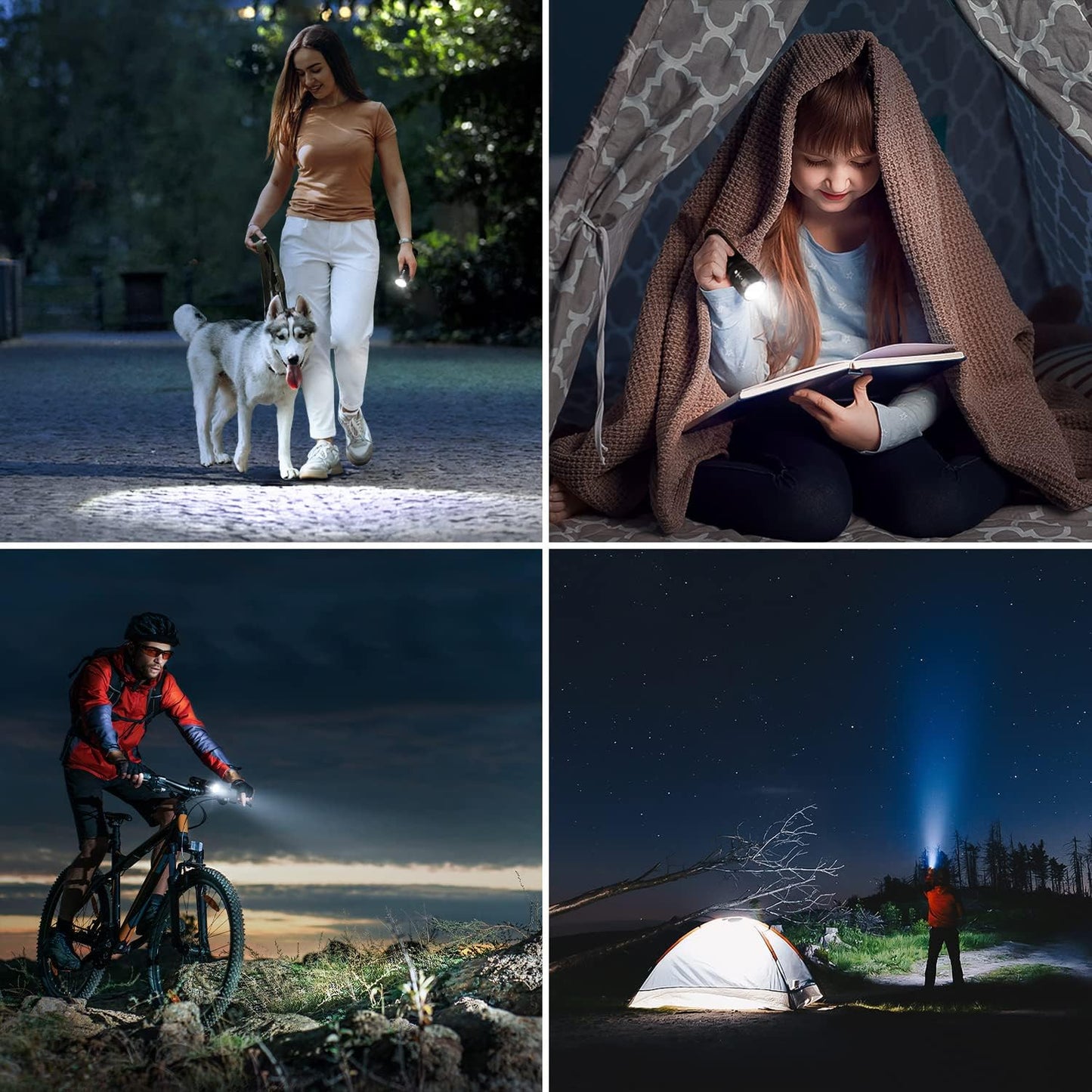 LE LED Torch Battery Powered, LE1000 Super Bright Hand Flashlight, Adjustable Focus, Water Resistant, Lightweight Small Torch for Power Cut, Camping, Dog Walking, Gift for Kids Men Dad Him Elderly
