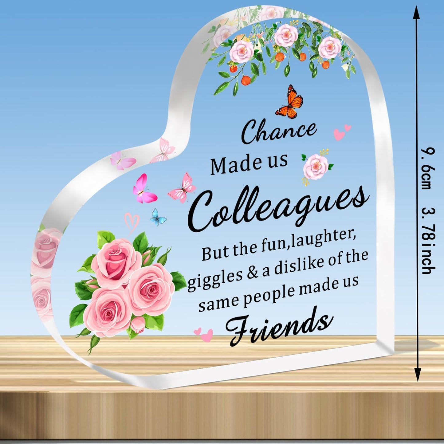 Leaving Gifts for Colleagues Women Acrylic Heart Work Bestie Gifts Colleagues Going Away Gifts Chance Made Us Colleagues Present