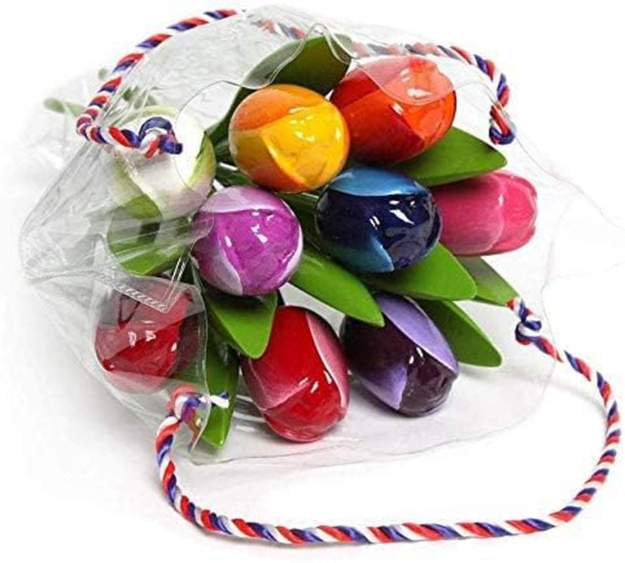 Wooden Tulip Bouquet, 9 Tulips, 34 Cm High, Handmade, Bouquet, Decoration, Gift, Wedding, Made in Holland