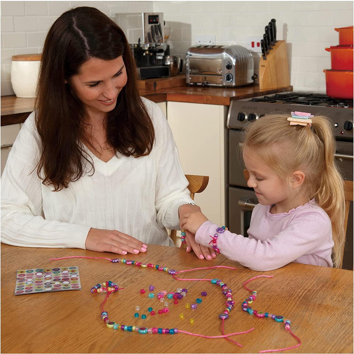 Sparkle Jewellery - Childrens Necklace and Bracelet Making, Craft Kit for Kids - Fun Activity Pack with Colourful Beads and Stickers, Encourages Creativity and Motor Skills - Ages 5 Years Plus