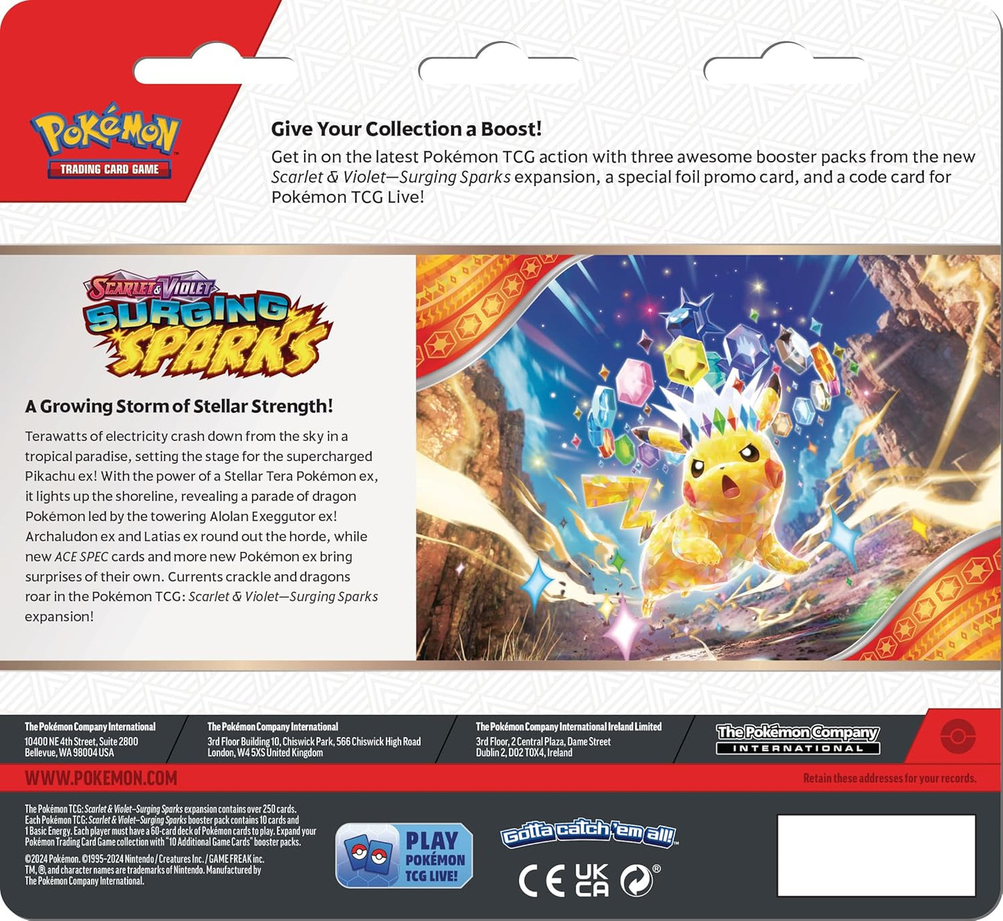 TCG: Scarlet & Violet—Surging Sparks 3-Pack Blister – Zapdos (3 Booster Packs & Foil Promo Card)