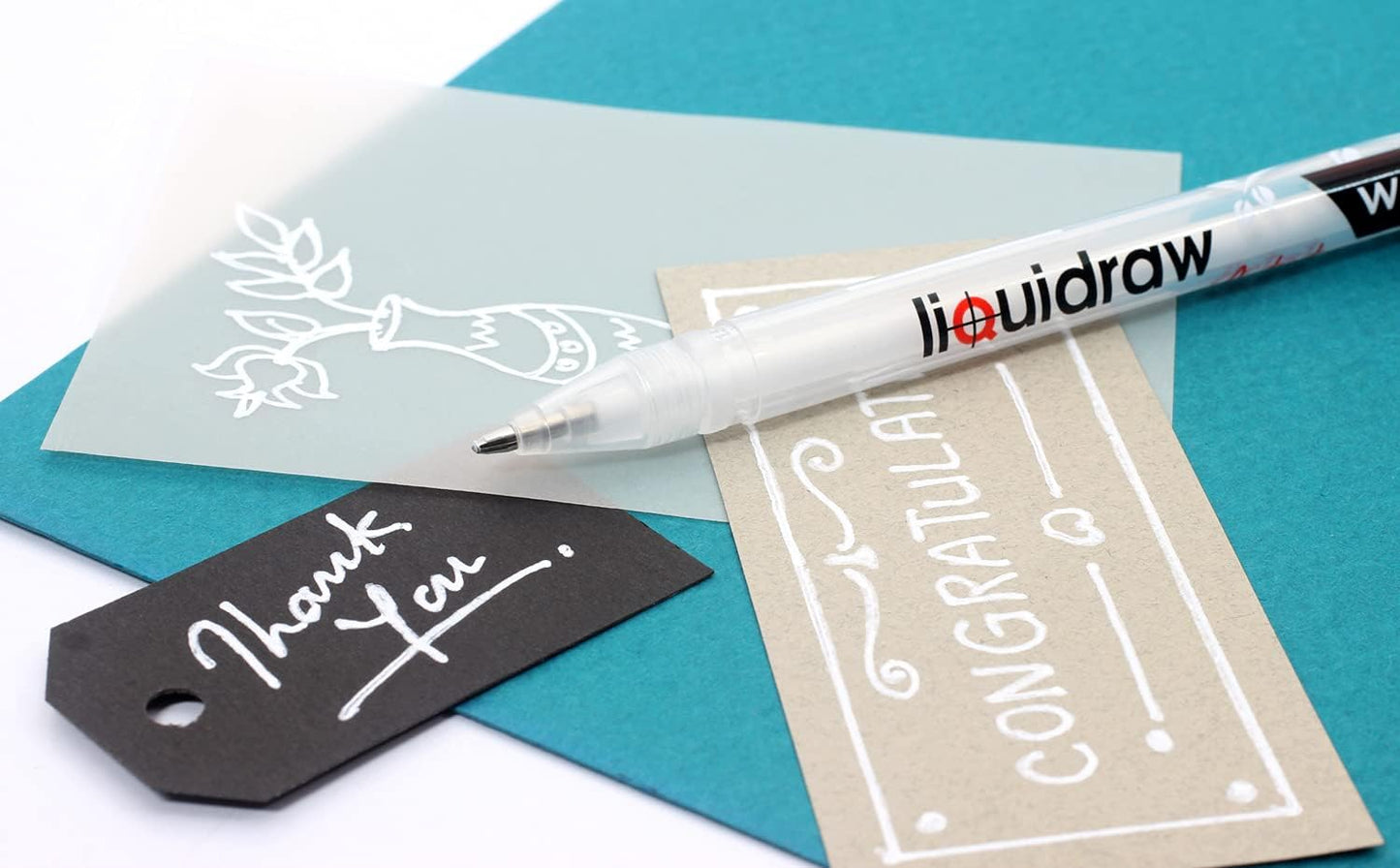 White Gel Pens for Art, Black Paper 0.8Mm Fine Point Gel Pen for Artists, Highlights, Drawing, Writing & Sketching Designs