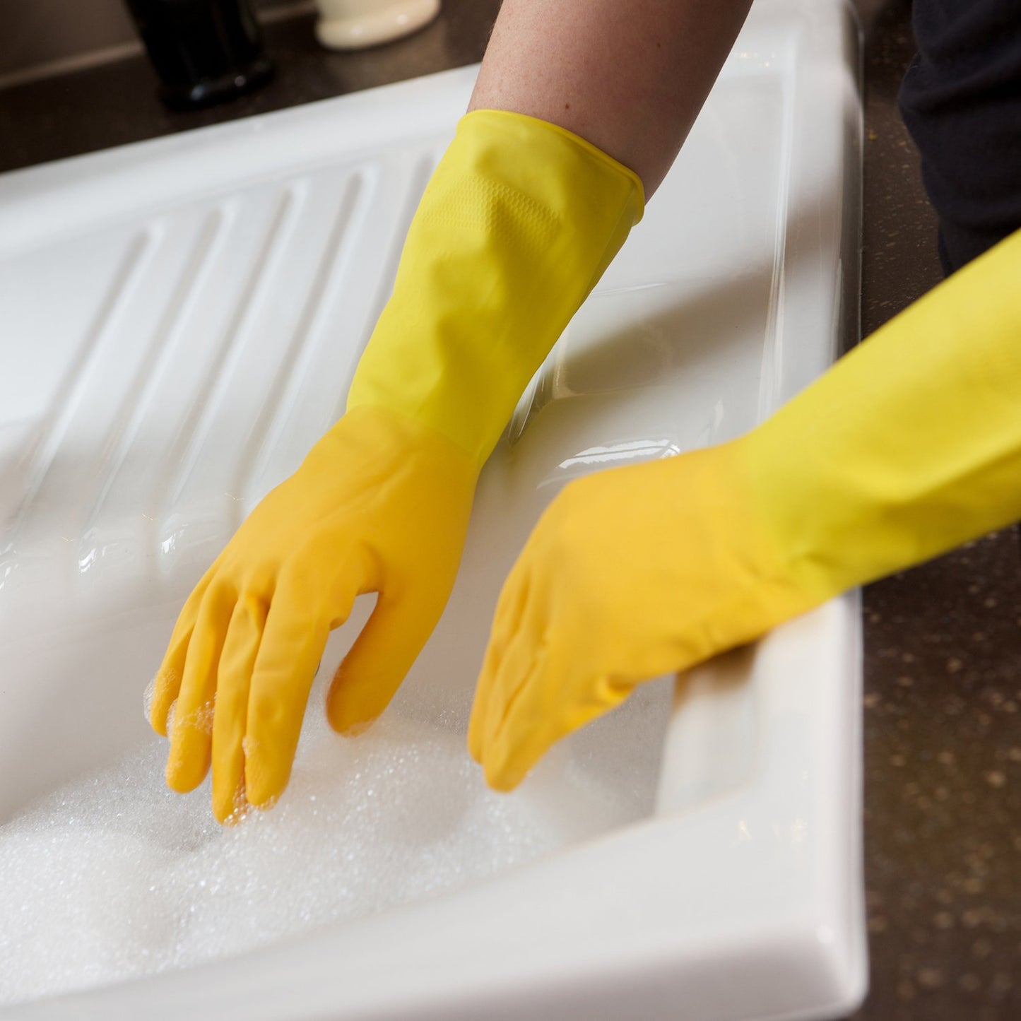 Unisex RUBBER GLOVES KITCHEN- Yellow, Pack of 1