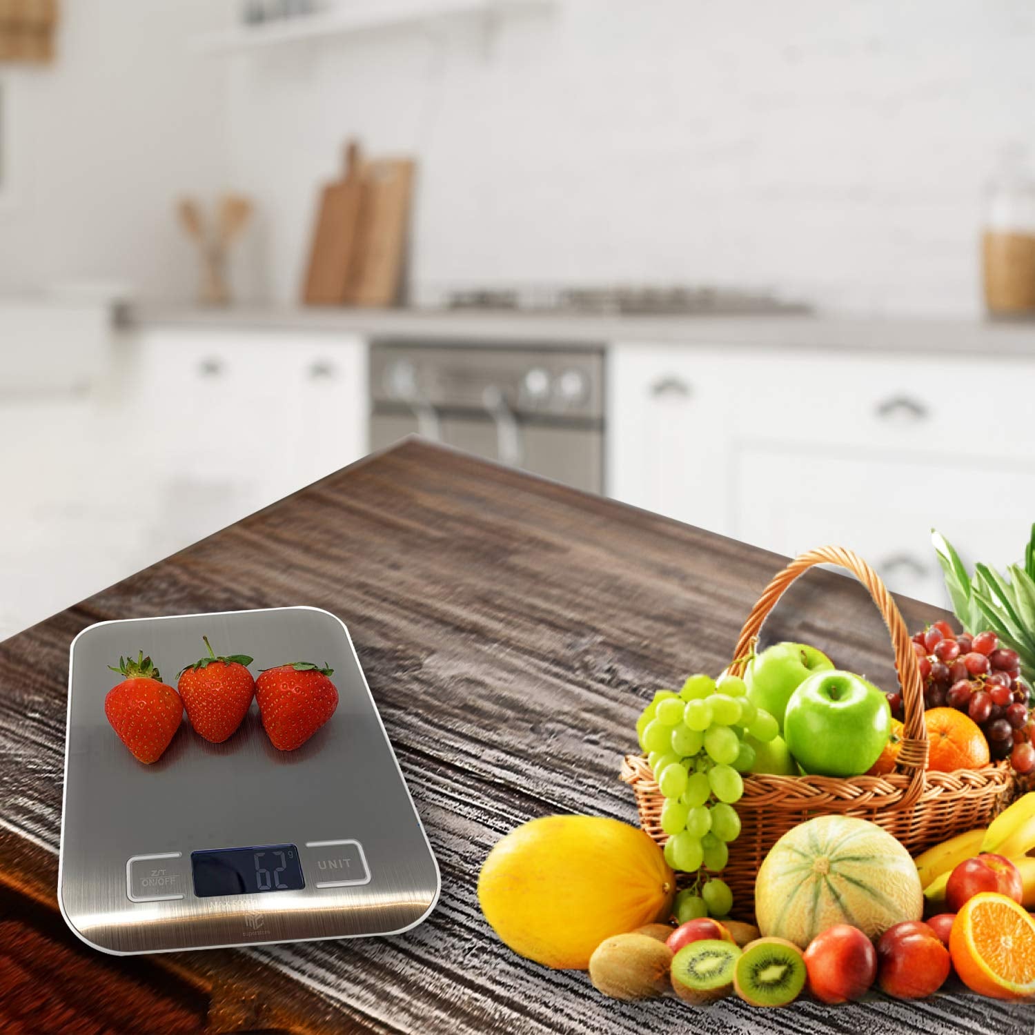 Kitchen Scales  Digital Electronic Coffee Weighing Scale for Cooking Baking High-Precision Food, Jewelry Weight Scales, LCD Display, Multifunctional, Tare Feature, Stainless Steel 5Kg-Aaa