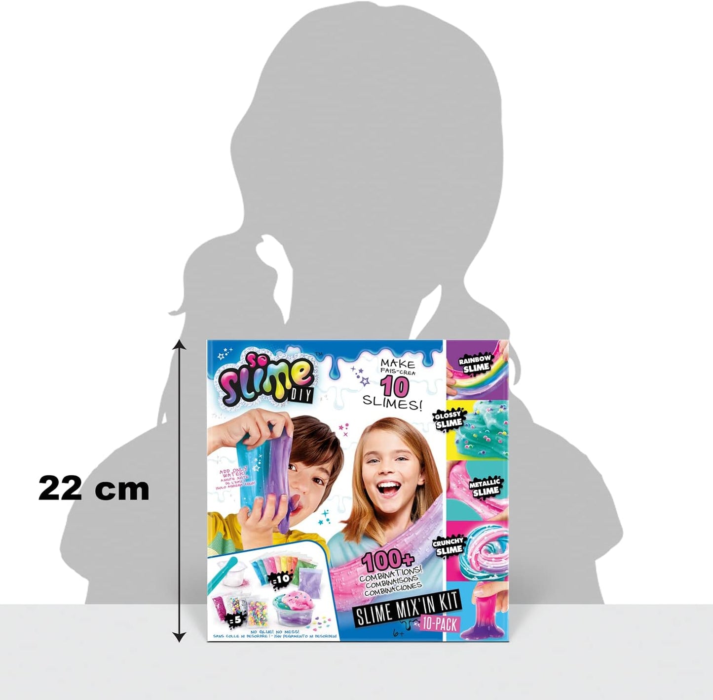 So Slime DIY Mix'In Kit 10 Pack, Multi-Coloured, Make 10 Slimes, Styles and Decorations for 100+ Combinations, No Glue! No Mess!,Everything Included to Mix Your Own Slime
