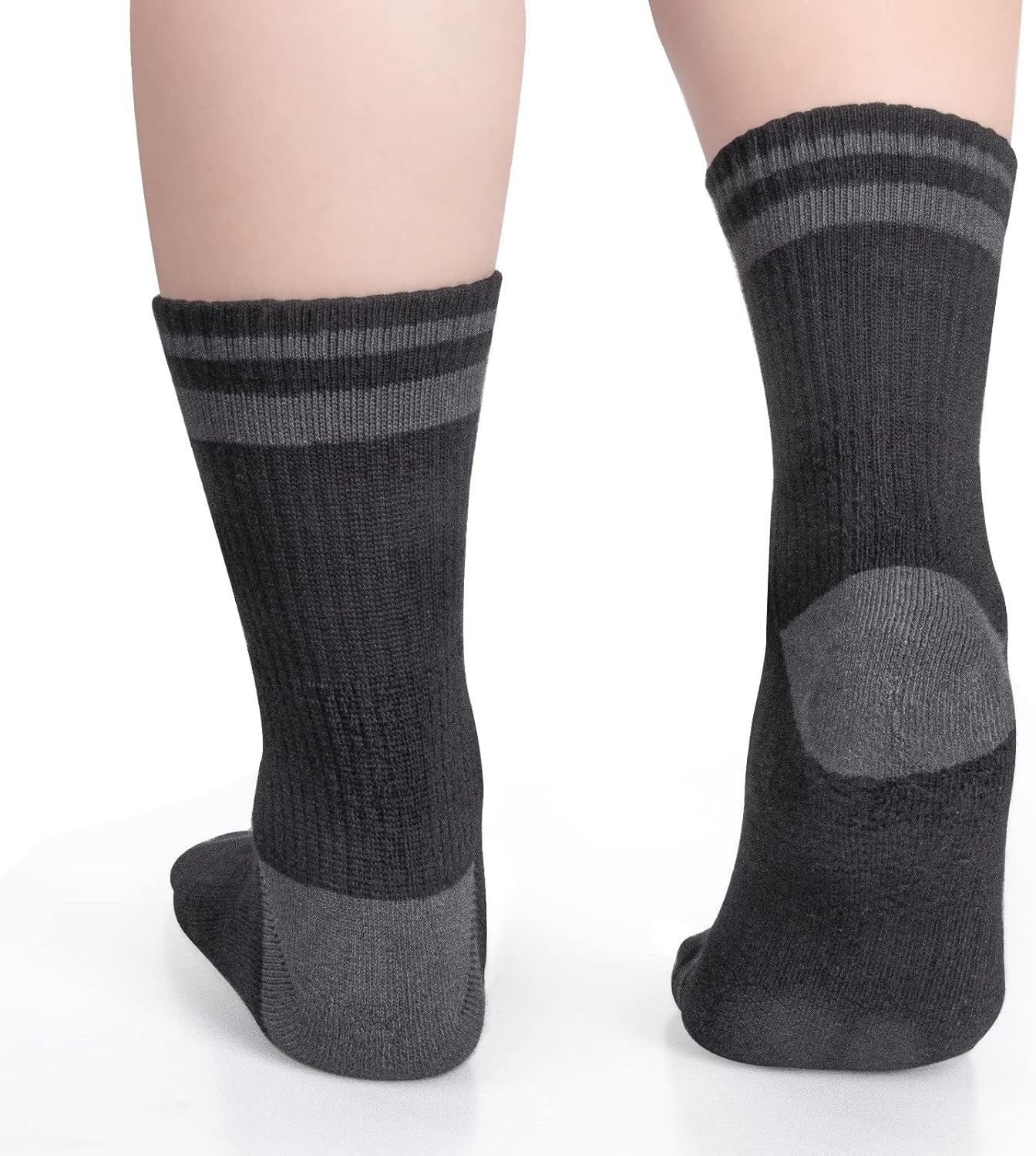 Mens Hiking Walking Socks Moisture Wicking Cushioned Gym Sports Socks Comfort Work Socks Cotton Crew Socks for Men Size 4-8/6-10/9-12, 5 Pairs