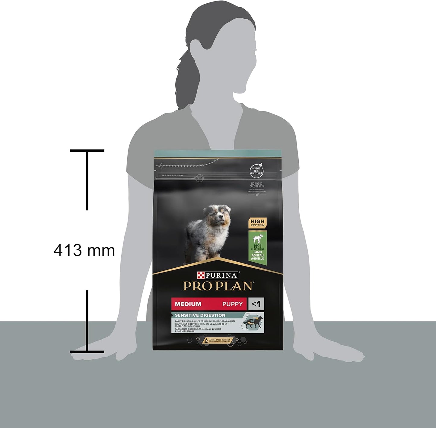 Sensitive Digestion Medium Puppy Dry Dog Food Lamb 3Kg, for Neutered Dogs