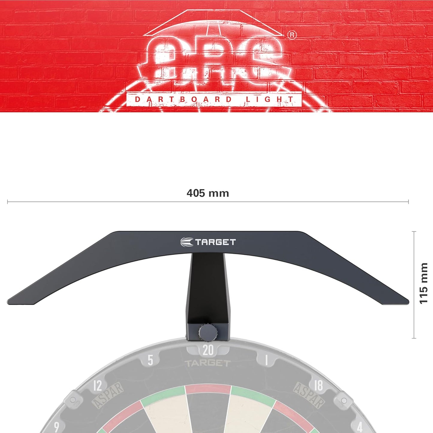 Darts LED Dartboard Light - Bright Dart Board Lighting for the Whole Board | Extra Long 3M Cable | Securely Fits All Dart Boards | Easy Assembly | Professional Darts Accessories