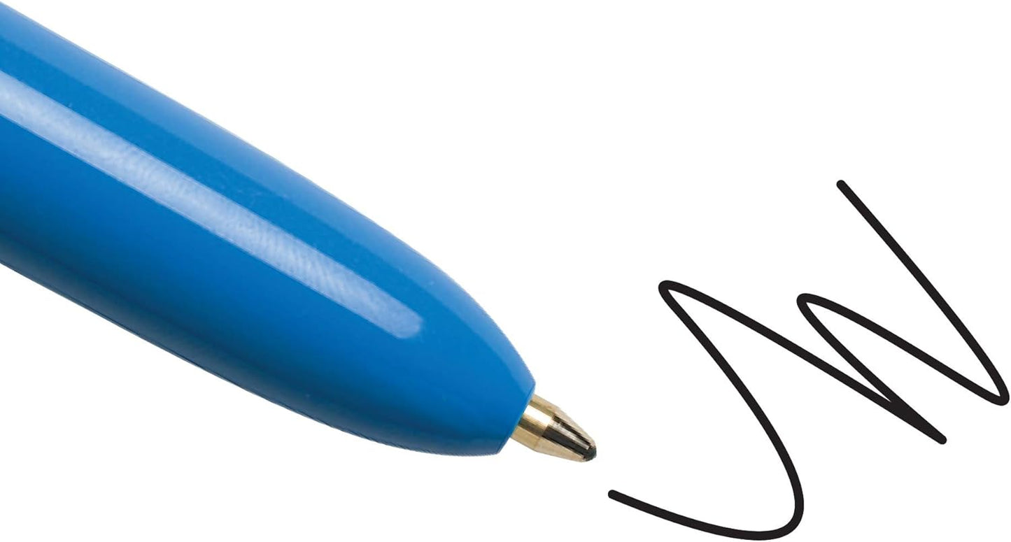 4 Colours Original Pens, Multi Coloured Pens All in One, Biro Pens, Medium 1.0Mm, Green, Blue, Red, Black, 3 Pens per Pack, 1 Pack