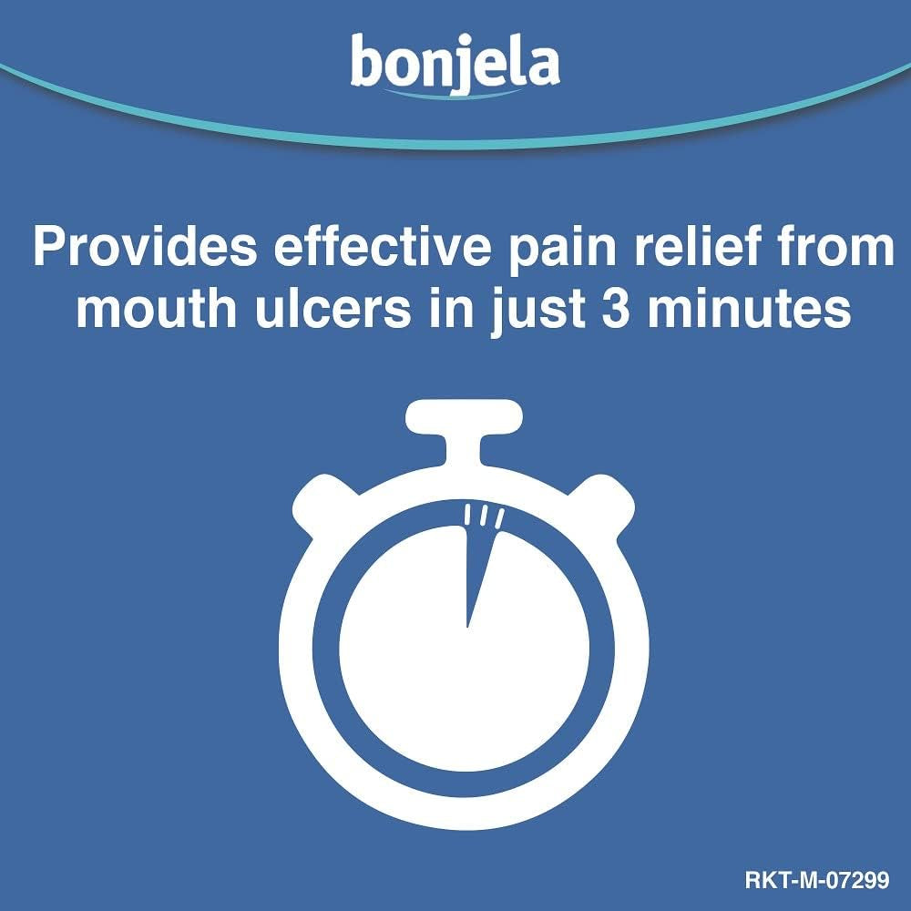 Antiseptic Pain-Relieving Gel for Mouth Ulcer Treatment, Cold Sores, Dentures and Mouth Inflammation 15 G (Pack of 2)